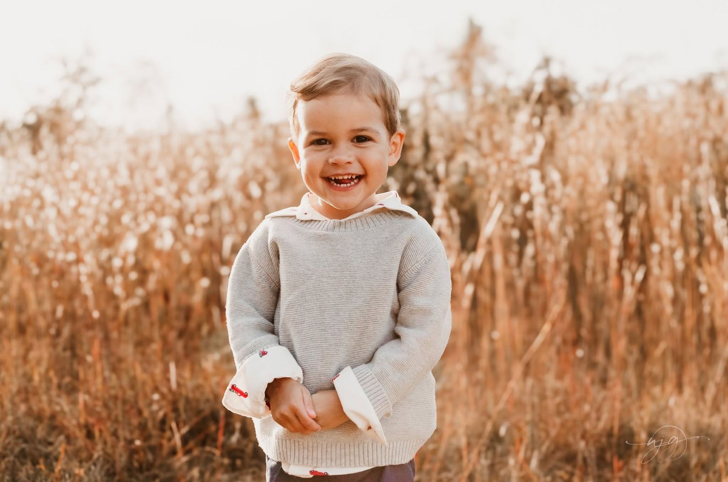 Family portrait in Coastal Carolina field, warm & nature‑inspired storytelling. By Nichole JG Photography.