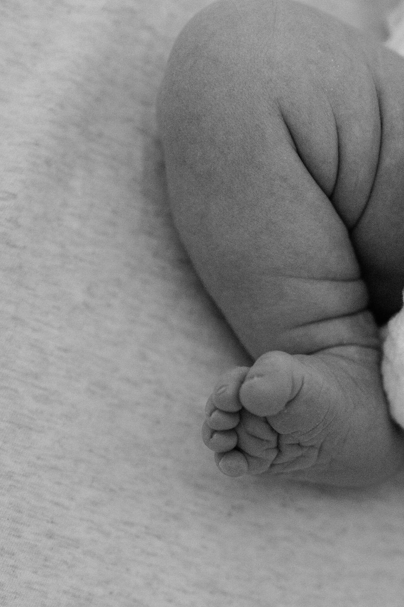 chunky newborn baby legs