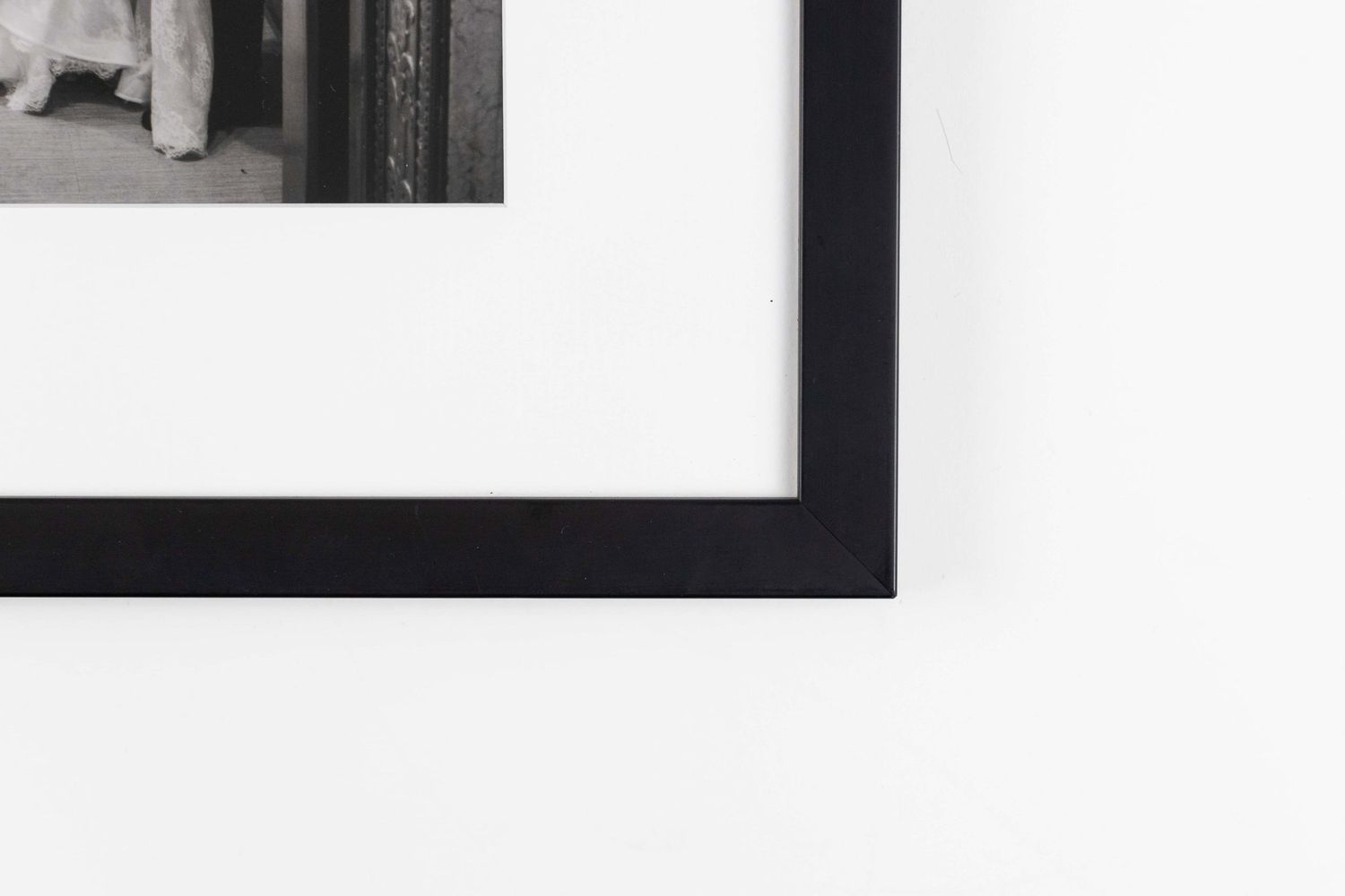 corner of black frame