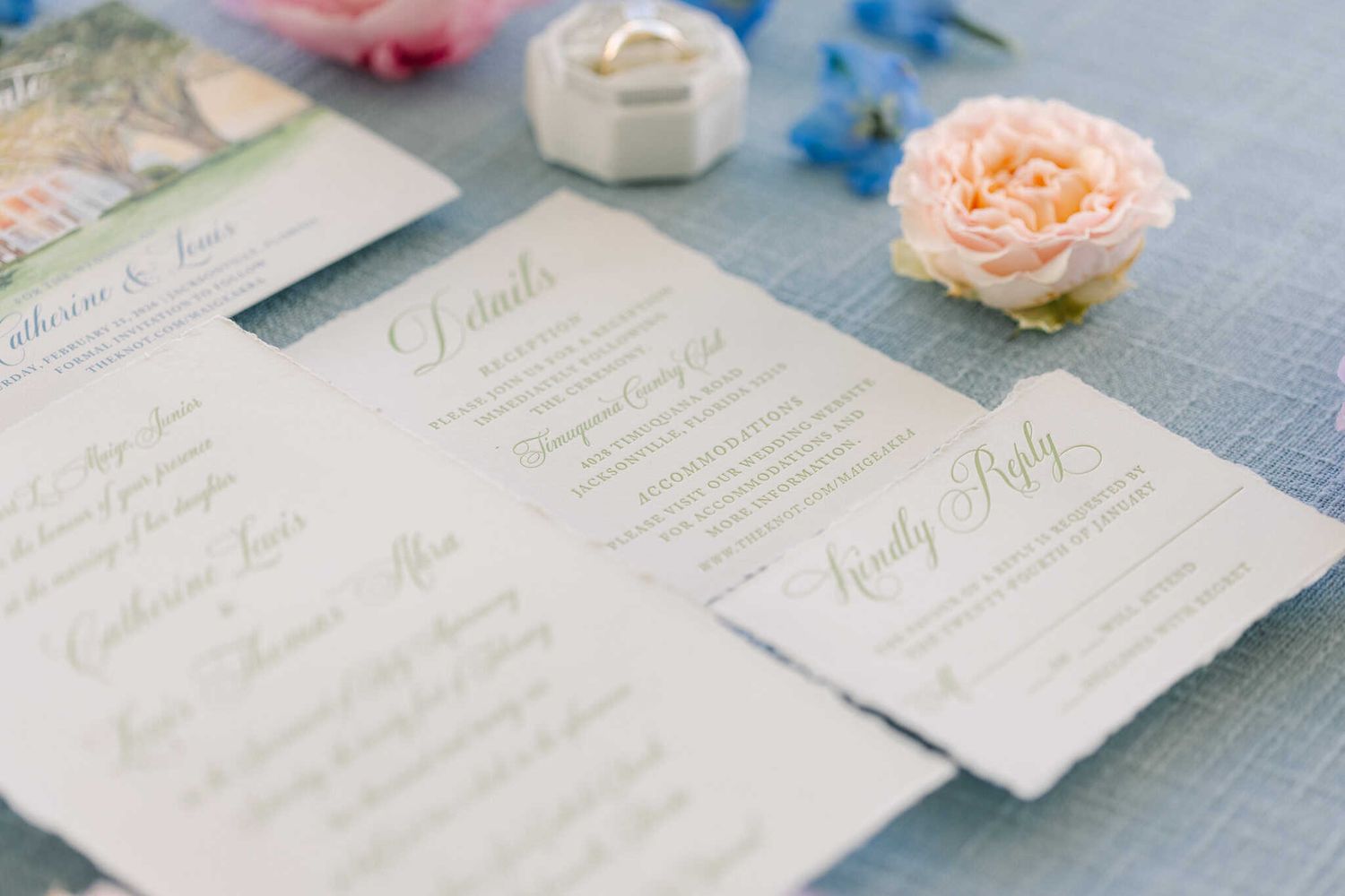 flat lay of ceremony details