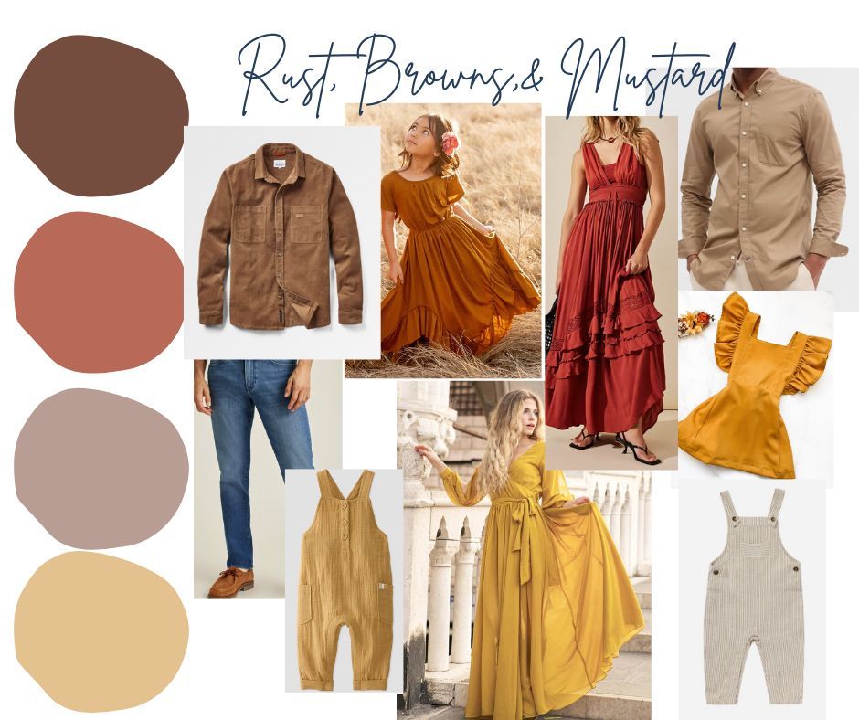 color palate rust brown mustard