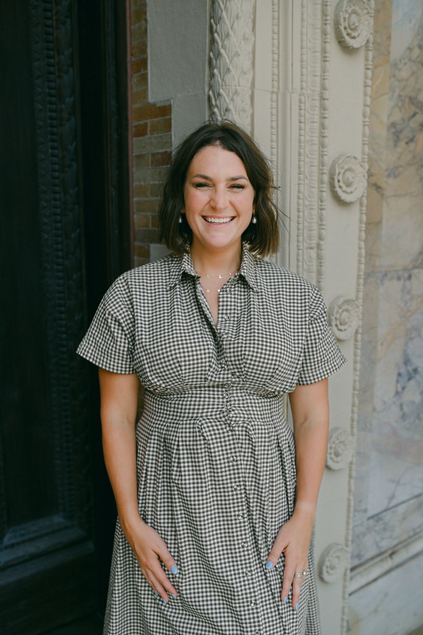 image of Caitlin mae in brown dress