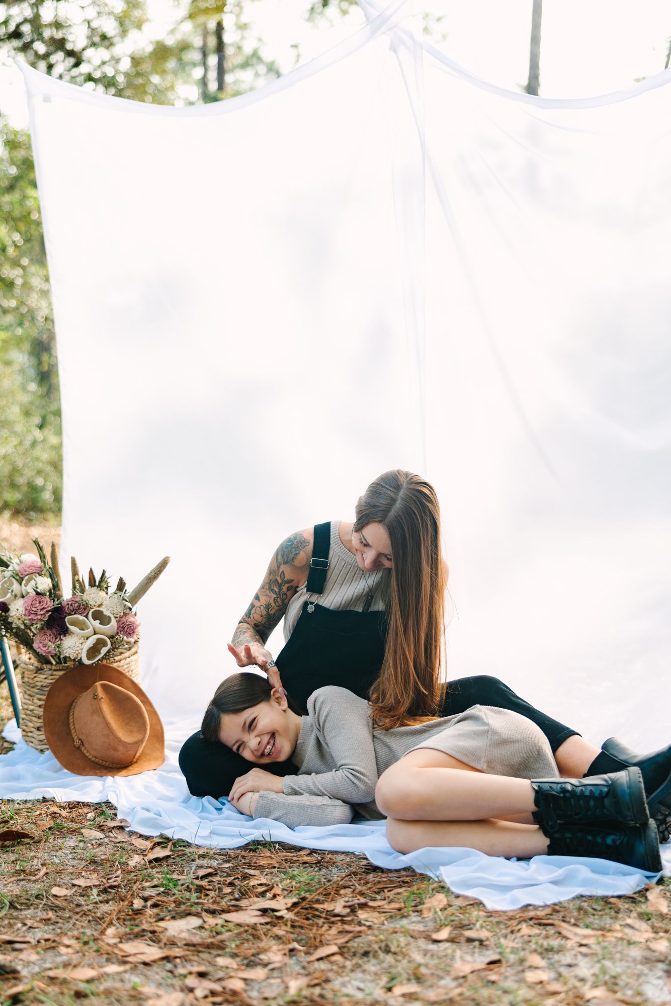 mom and daughter snuggling