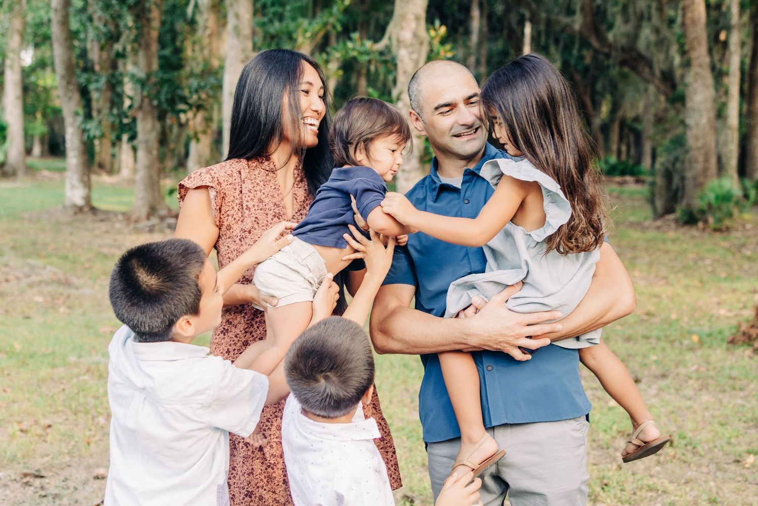 family laughing together