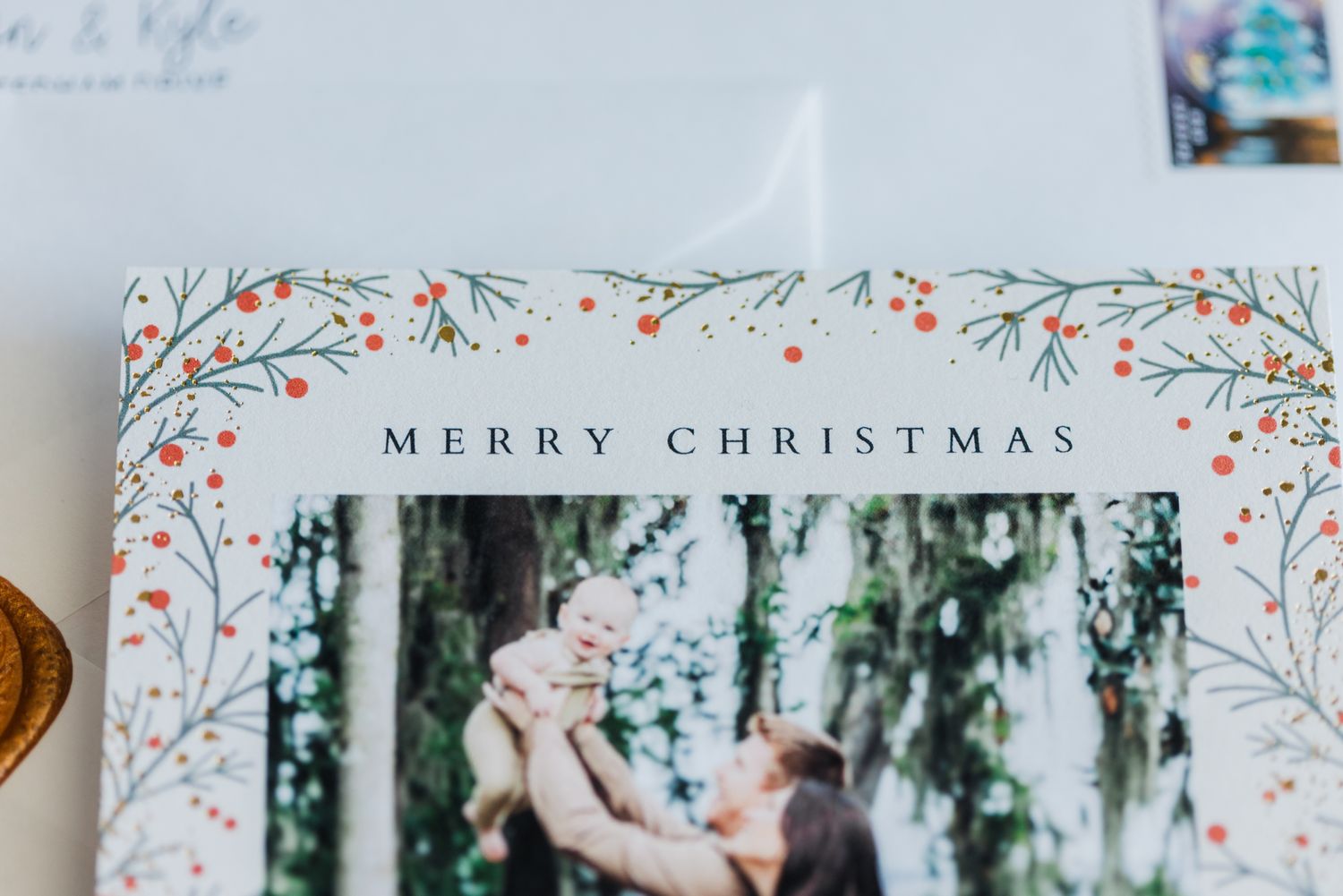 close up of our holiday cards