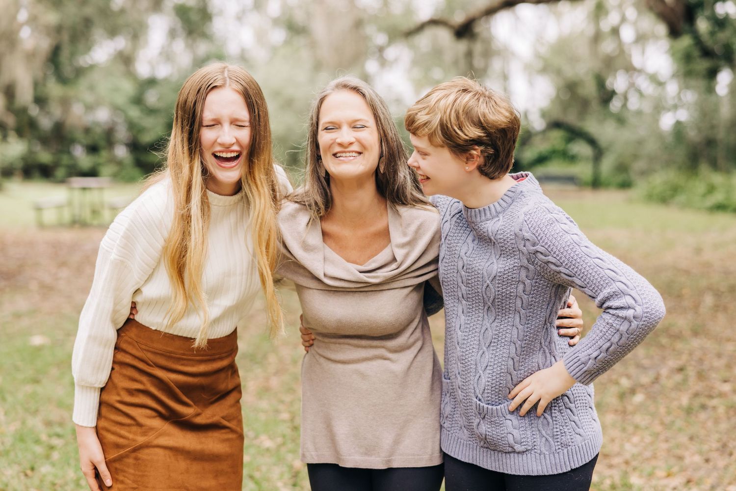 jacksonville fl photographer mom and two daughters laughing together