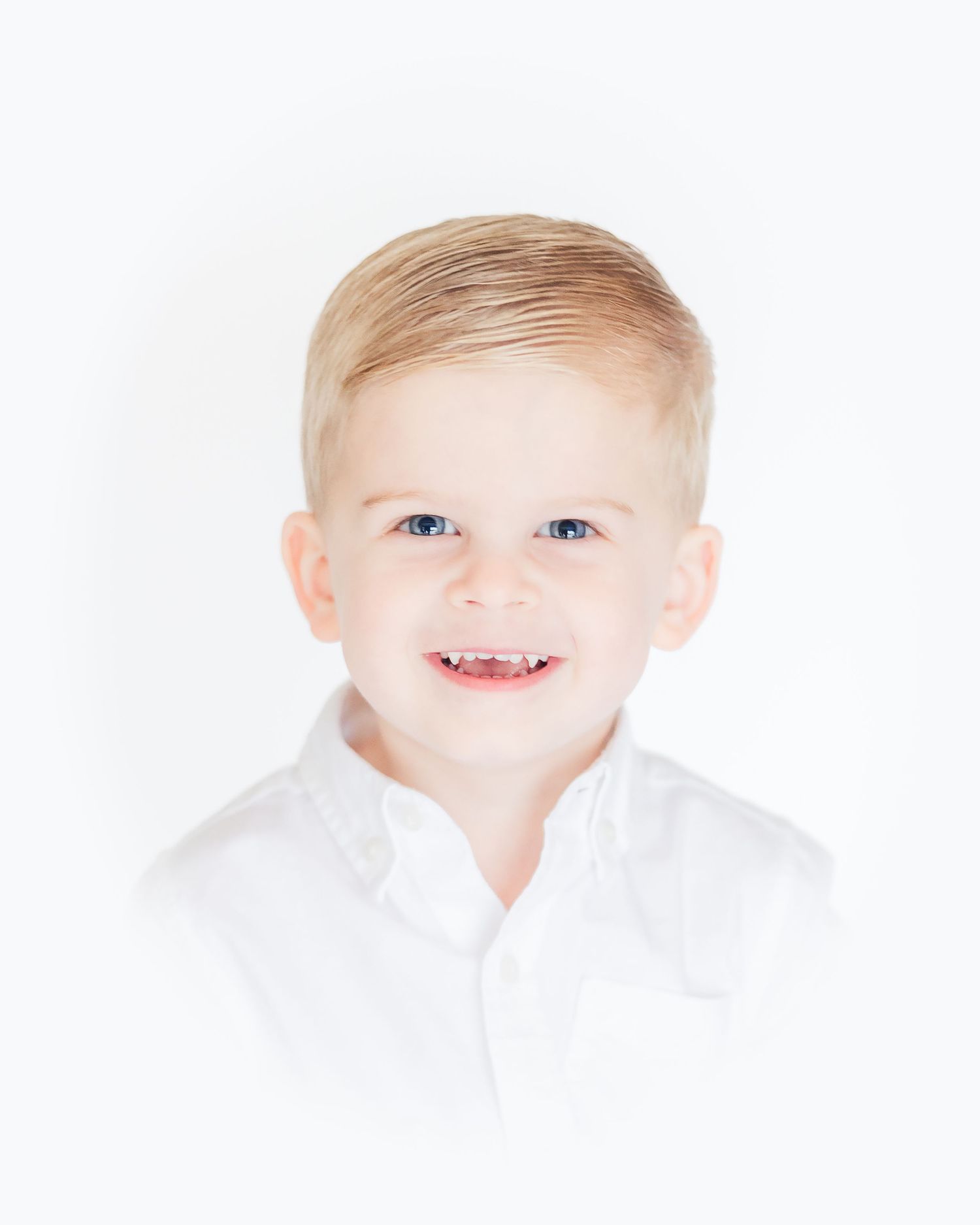 heirloom portrait in color of young blonde boy