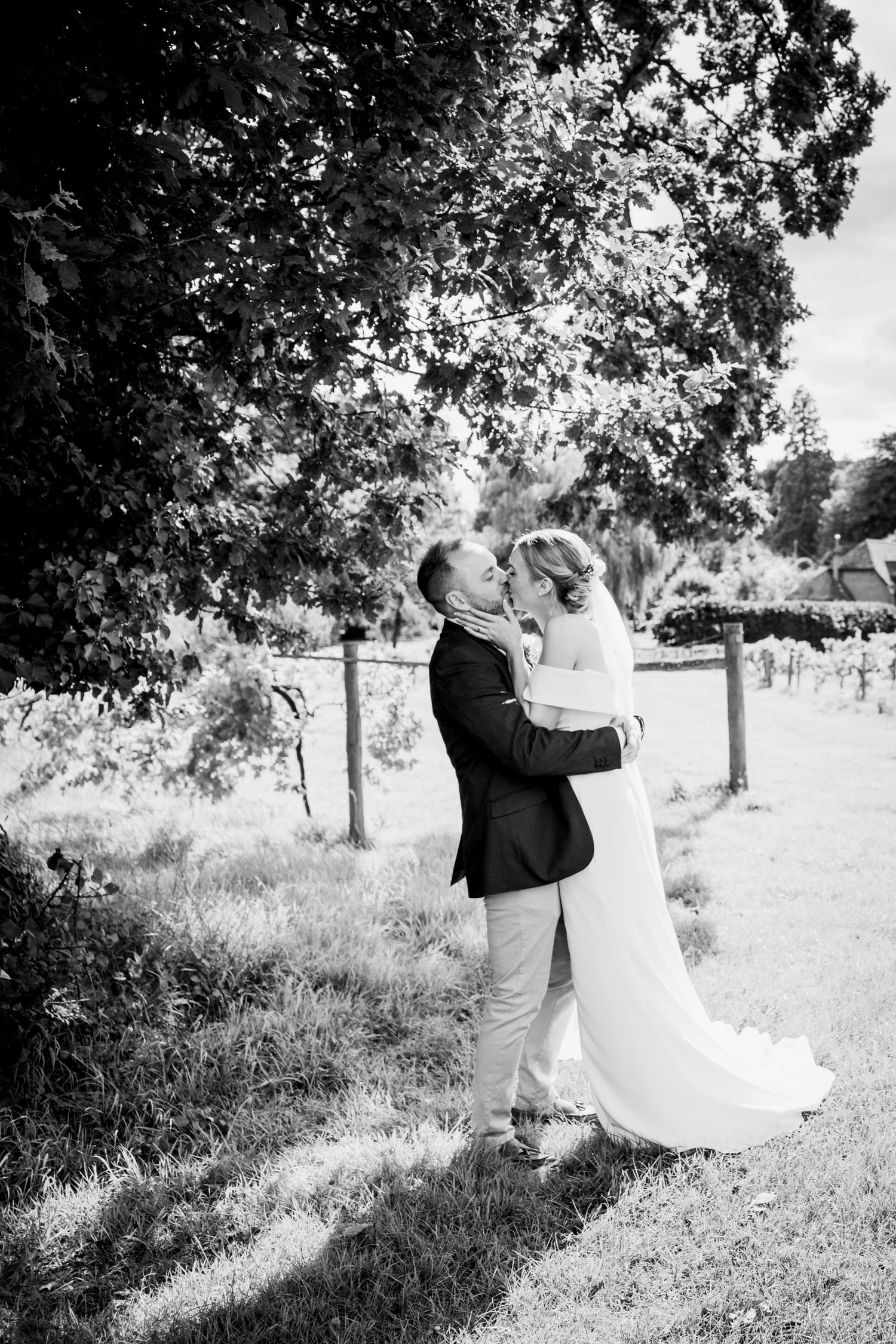 A romantic moment shared between a bride and groom whose love is shown so clearly through the clear chemistry of one another.