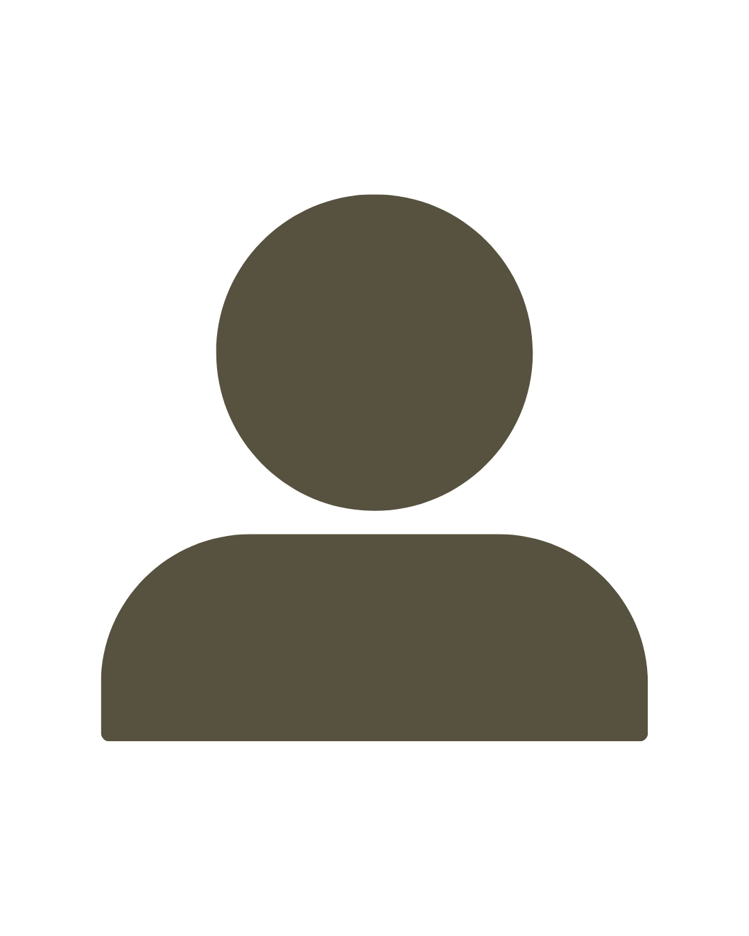 Generic user profile placeholder icon showing a silhouette of a person in muted olive-gray color on white background.