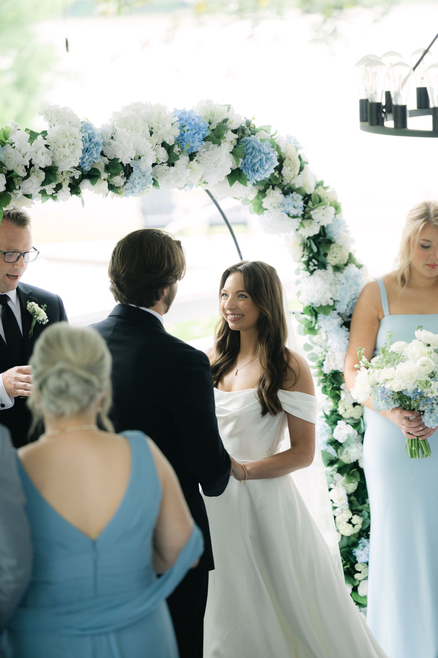 Bride and groom during wedding ceremony