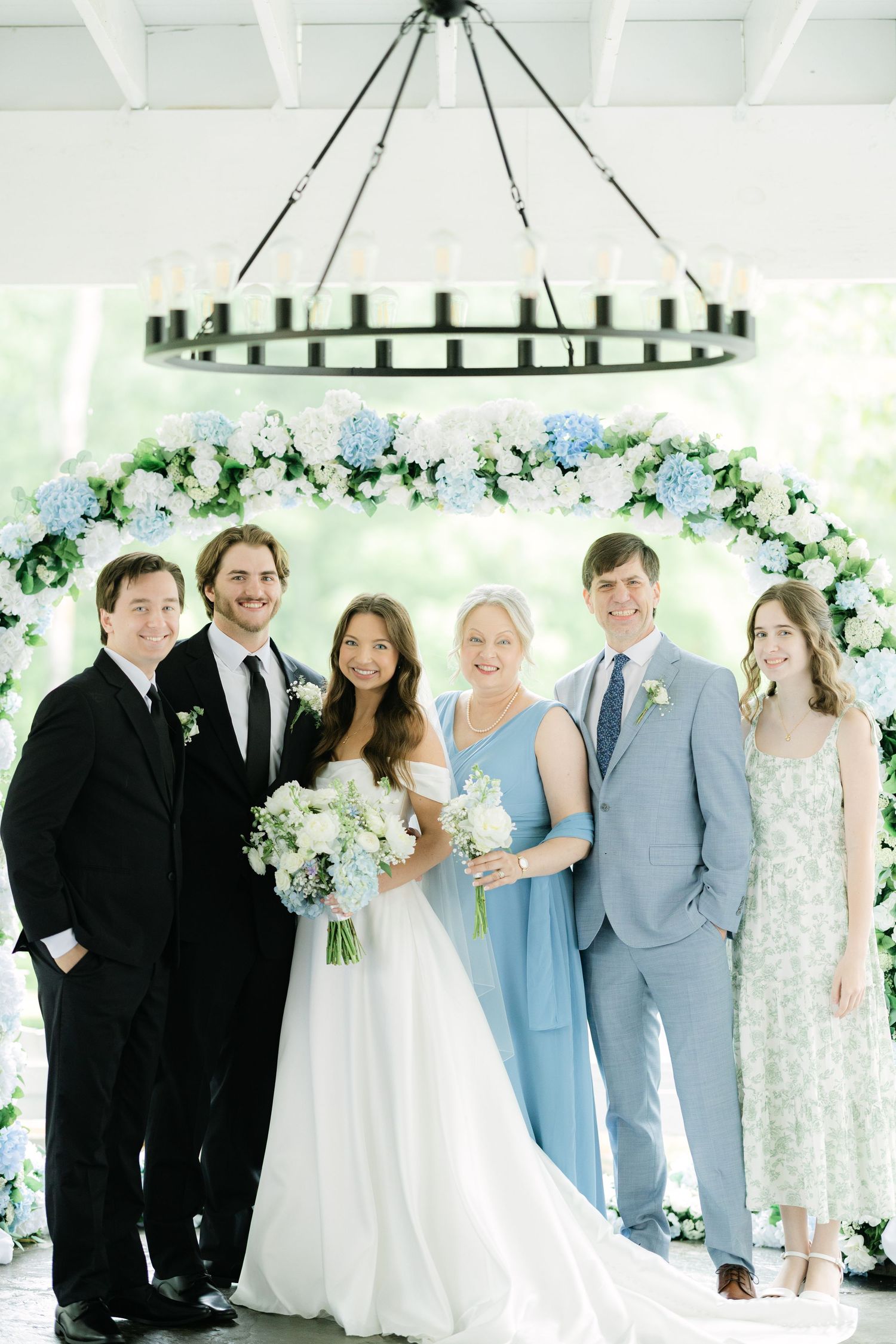 Bride and groom family portrait