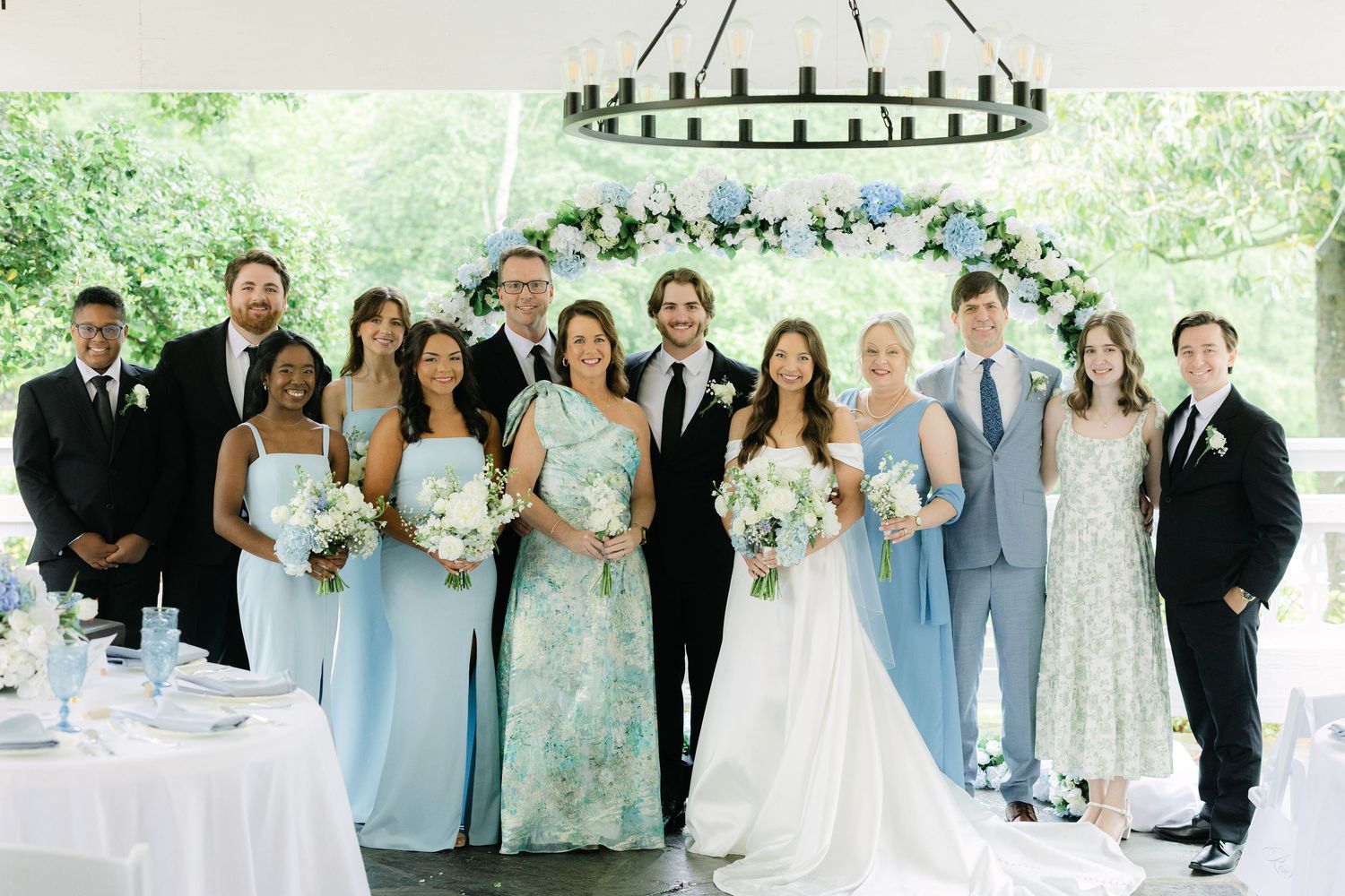 Bride and groom family portrait