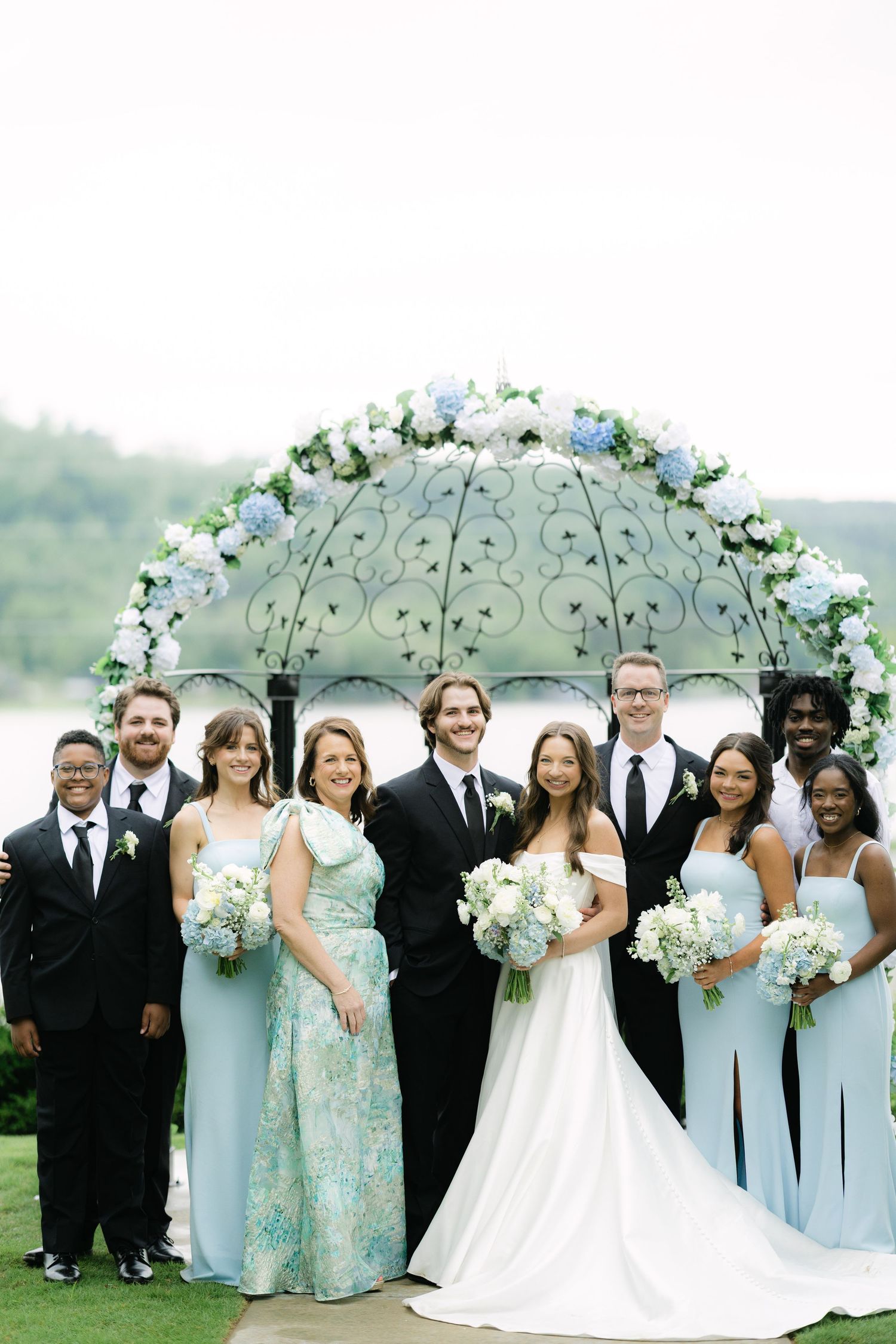 Bride and groom family portrait