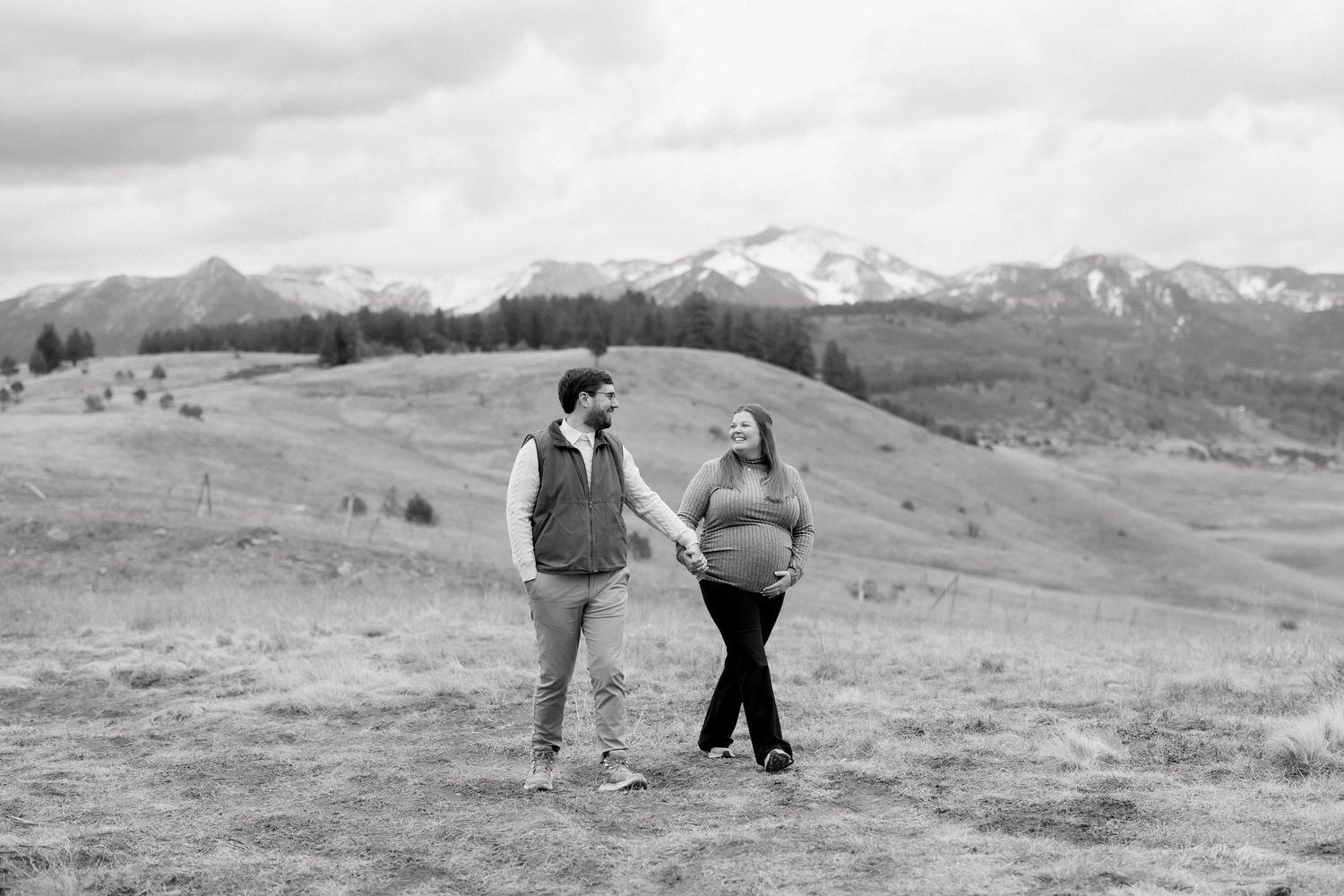 Maternity photo taken in the San Juan Mountains in Pagosa Springs, Colorado