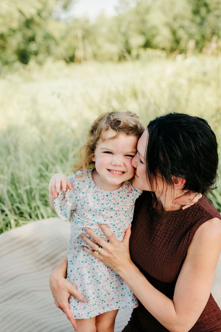 Outdoor family photography session with mother and pre-schooler in Omaha, Nebraska