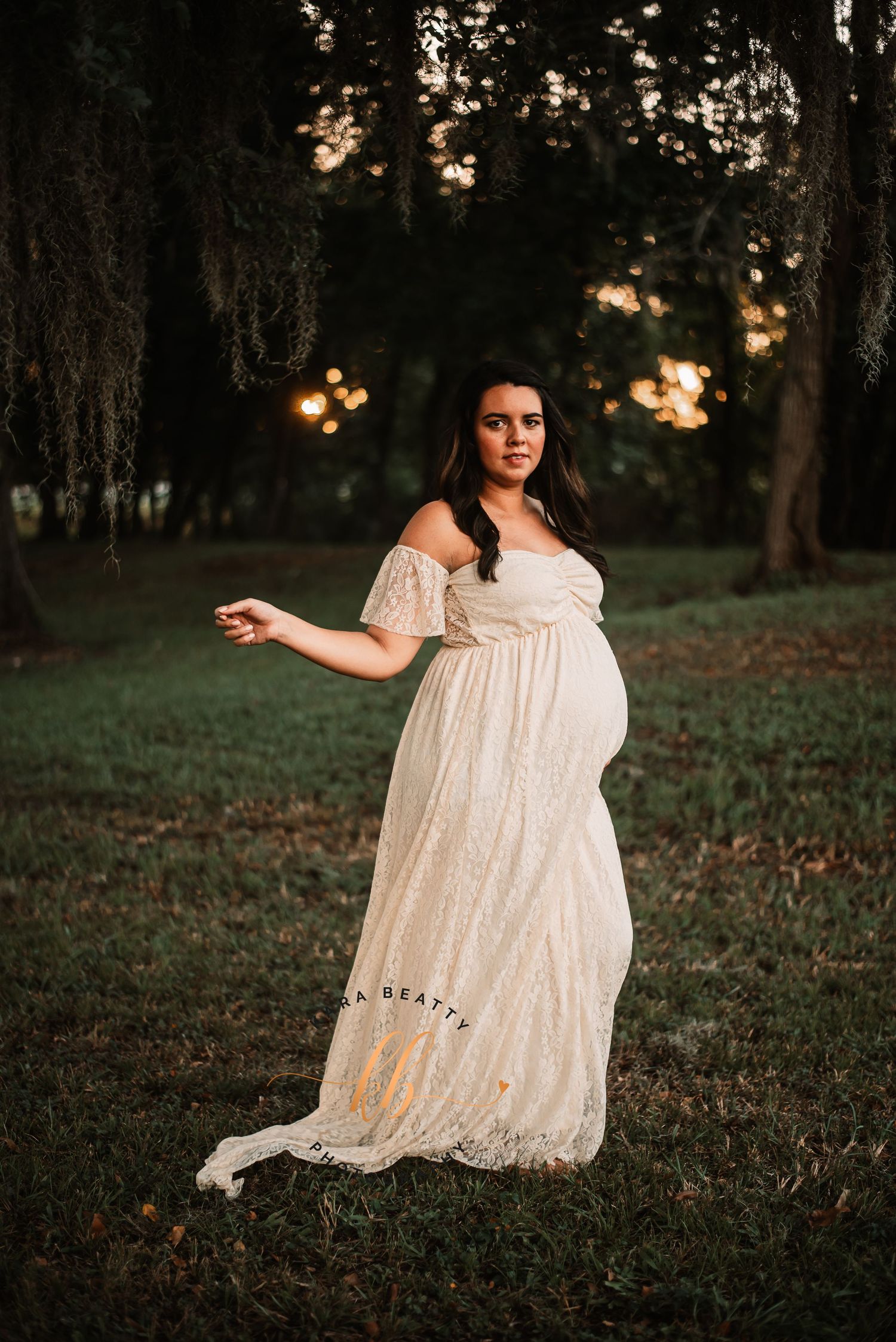Candid maternity pose during Fulshear session