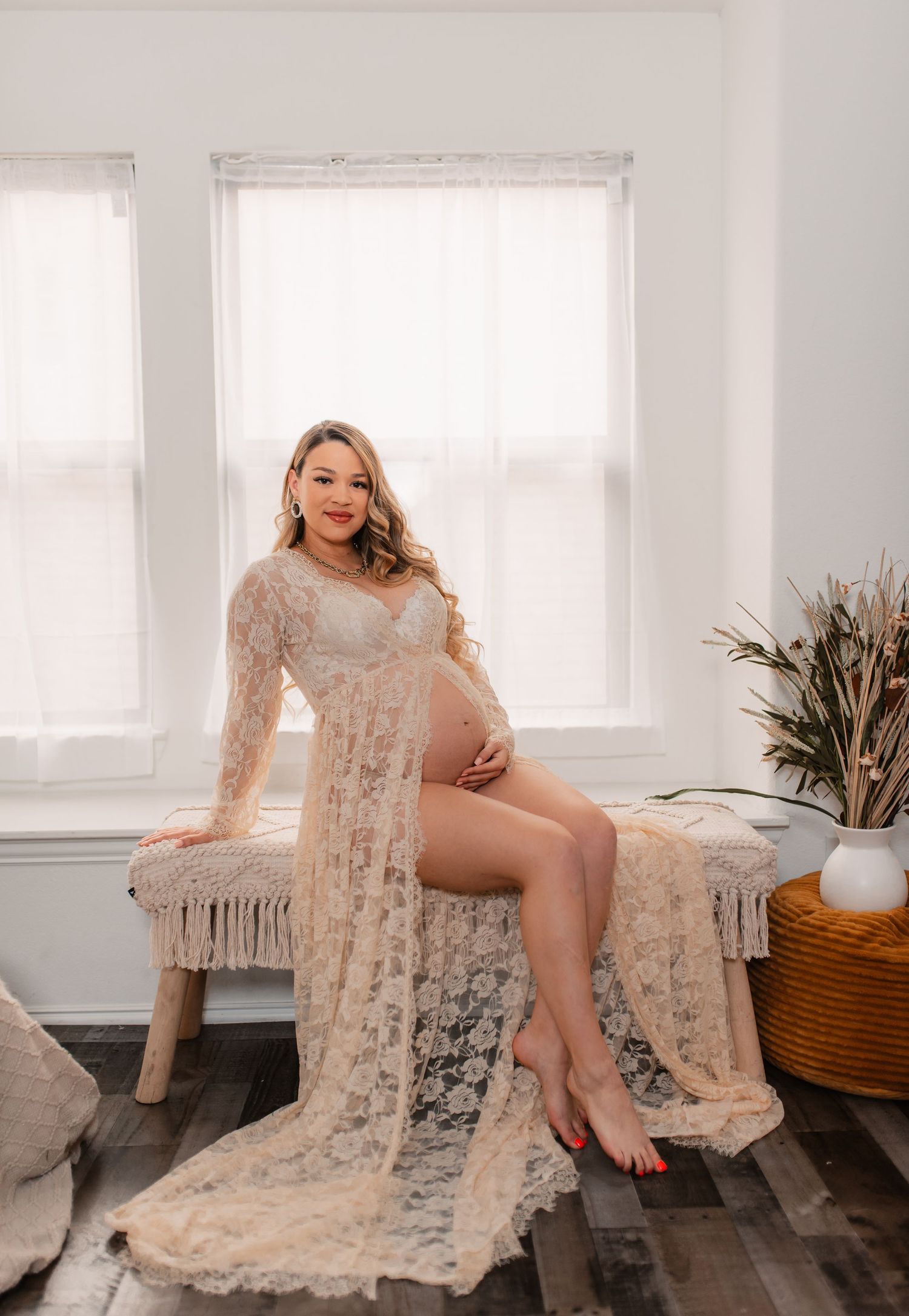 Studio maternity session in Fulshear, TX