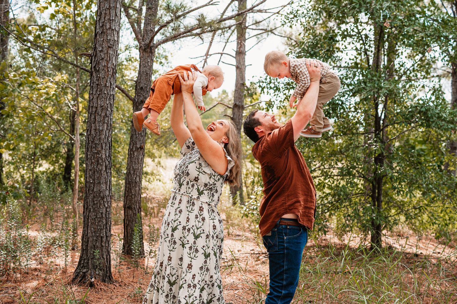 Candid family photography with child in Katy, TX