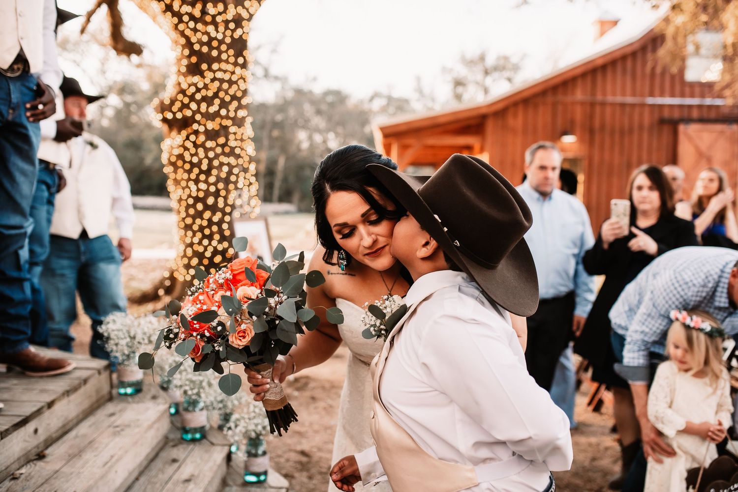Bride and son walking down the isle - Houston wedding photography