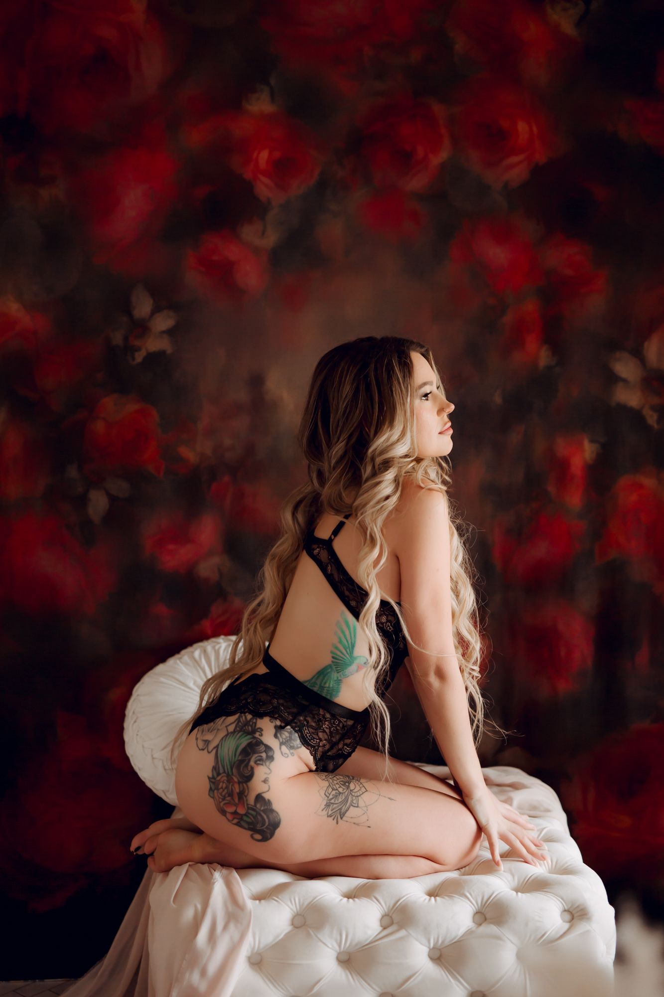 Grimsby Photographer. In studio boudoir photo session. Cozy girl lifestyle boudoir