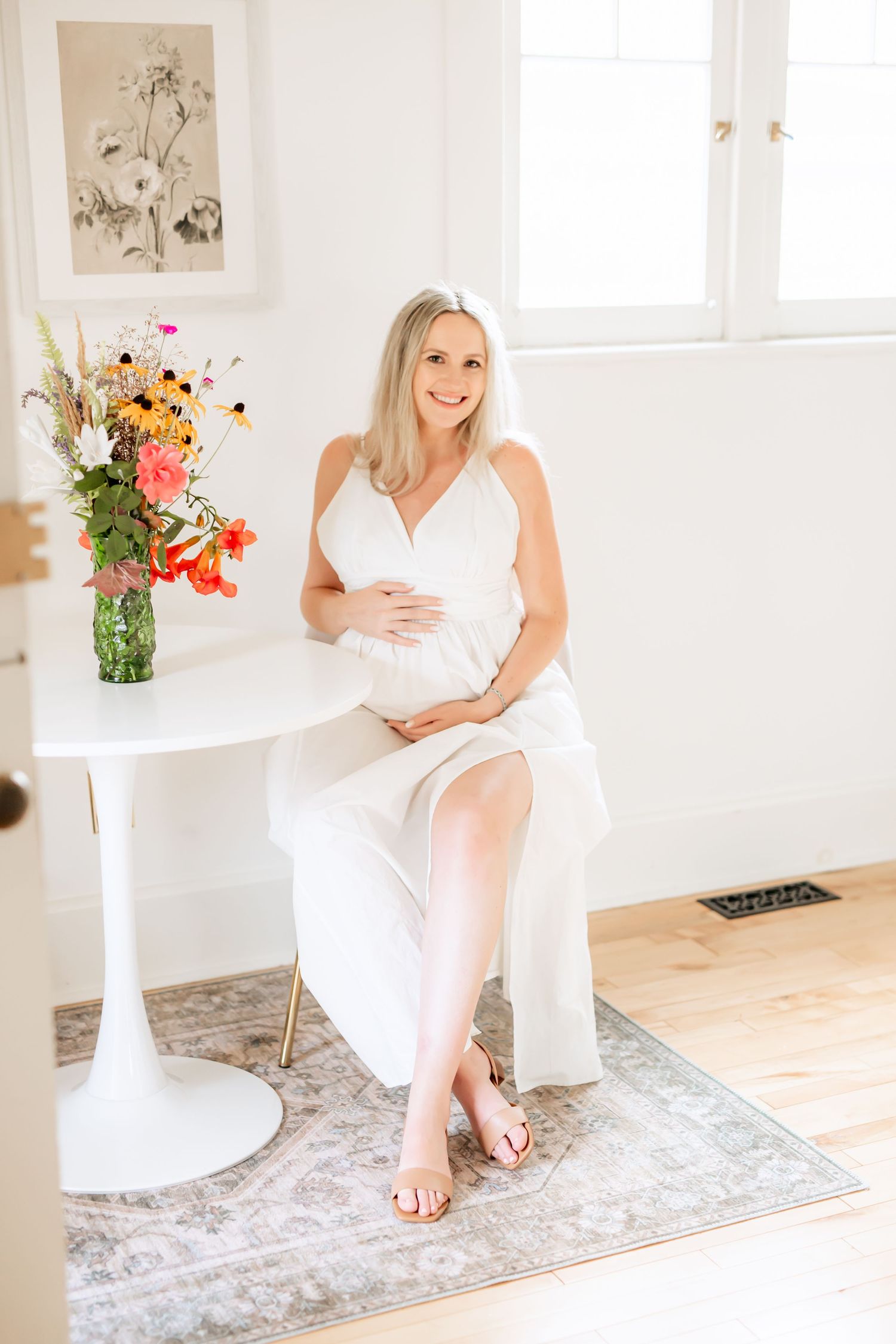 Grimsby Photographer. In studio boudoir maternity session. Bright and airy.