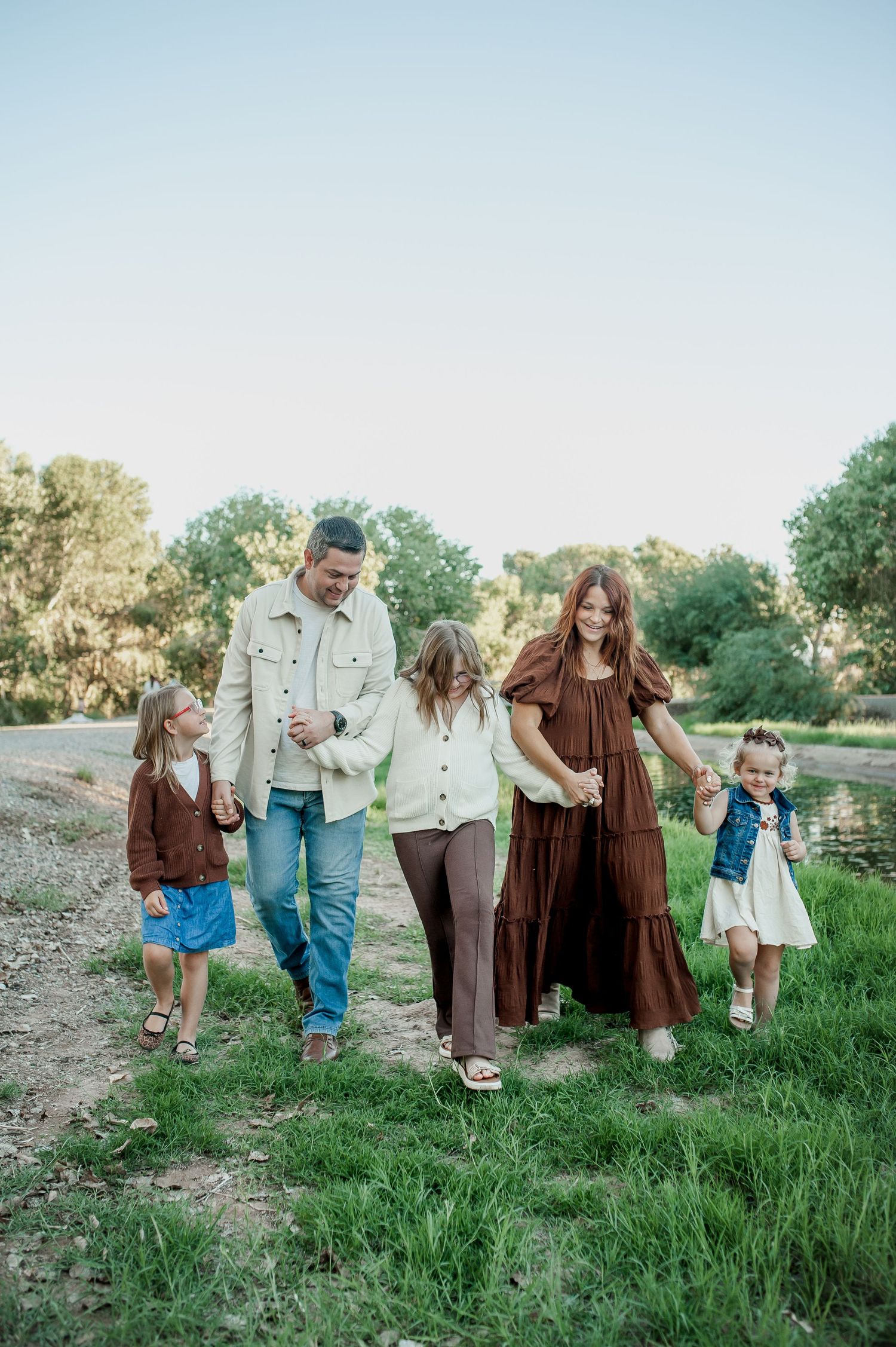 Chandler Arizona green grass family photographer at sunset