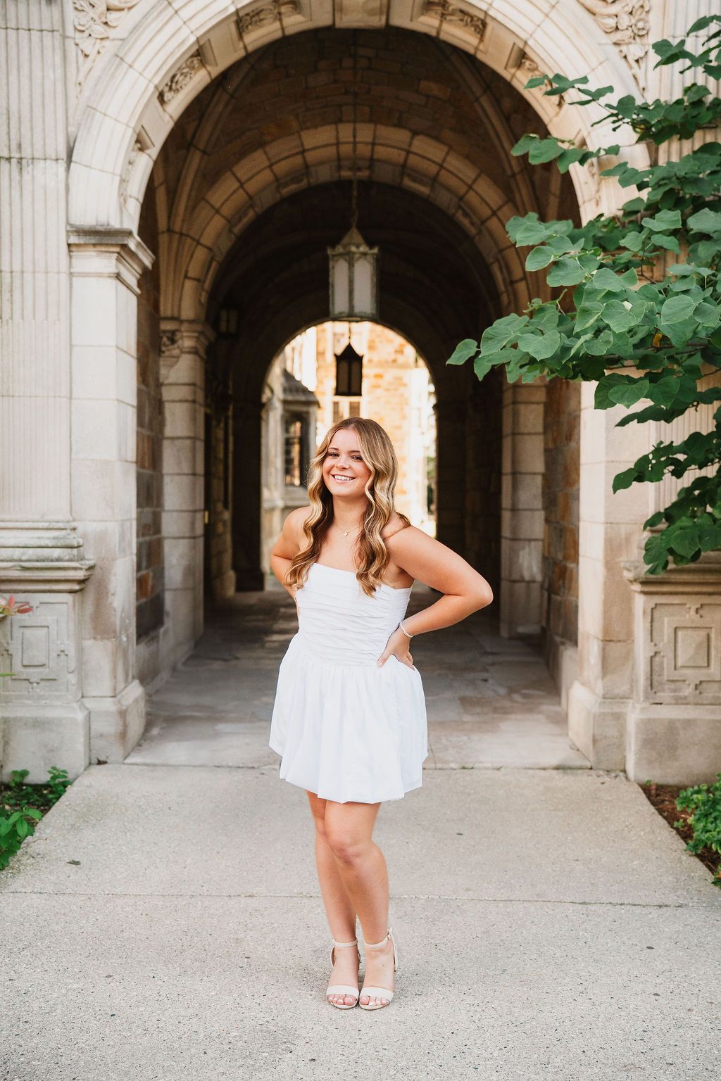 Law Quad Senior Photos in Ann Arbor, summer senior session inspiration