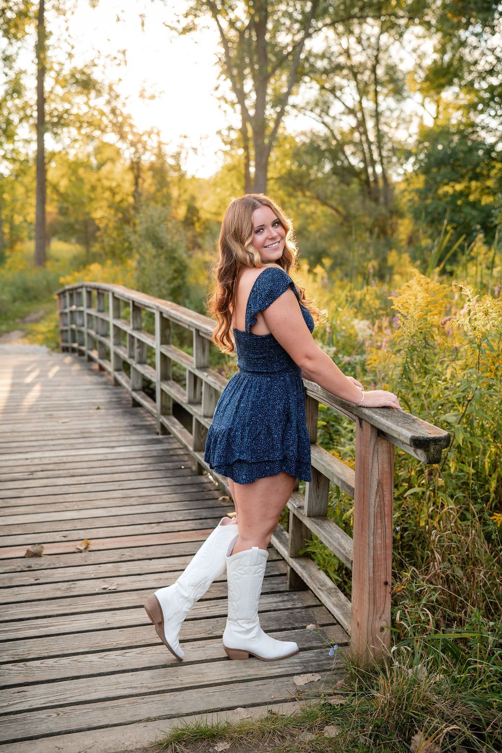 Golden hour senior photos at Matthai Botanical gardens, Ann Arbor photography