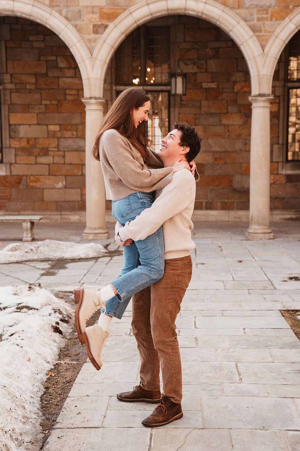 Law Quad Couples Photos, Valentines Mini sessions, Ann Arbor, Michigan. Editorial style engagement photos
