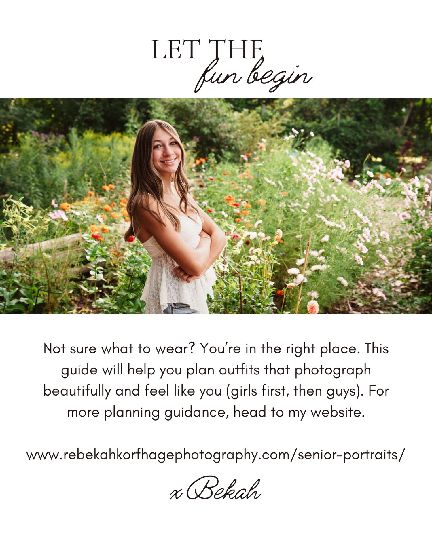 A collage of outdoor portrait photography tips with text overlays and nature backgrounds in warm summer tones.