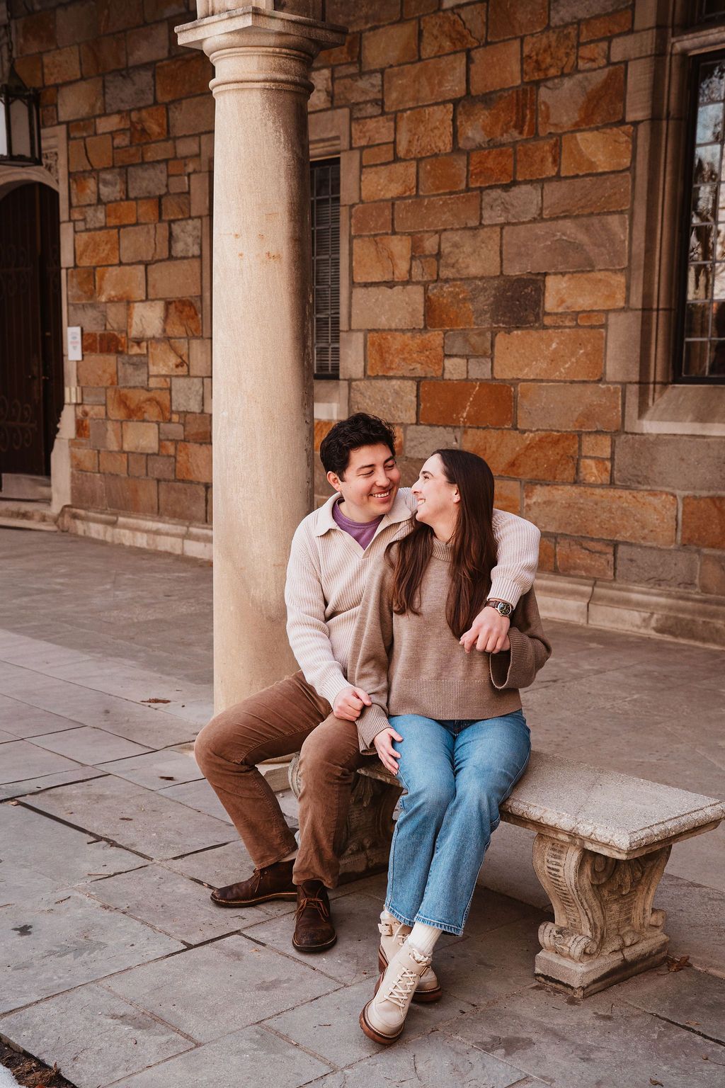 Law Quad Couples Photos, Valentines Mini sessions, Ann Arbor, Michigan. Editorial style engagement photos