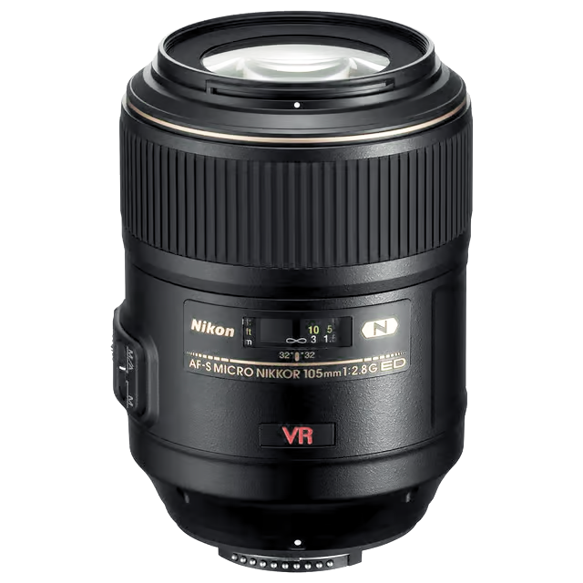 Professionelles Nikon AF-S Micro-Nikkor 105mm f/2.8 für detailreiche Makrofotografie und Produktaufnahmen bei Lichtkapsel in Ebermannstadt.