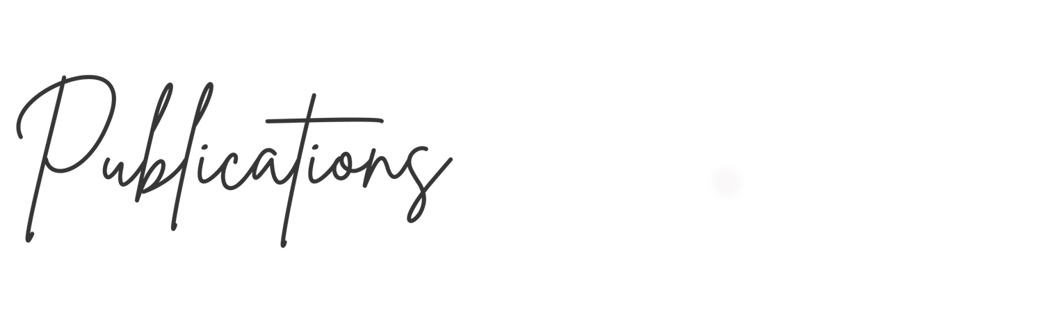 Elegant cursive handwritten Publications text logo in black ink on white background.