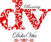 Decorative red and white swirling pattern banner design with text.