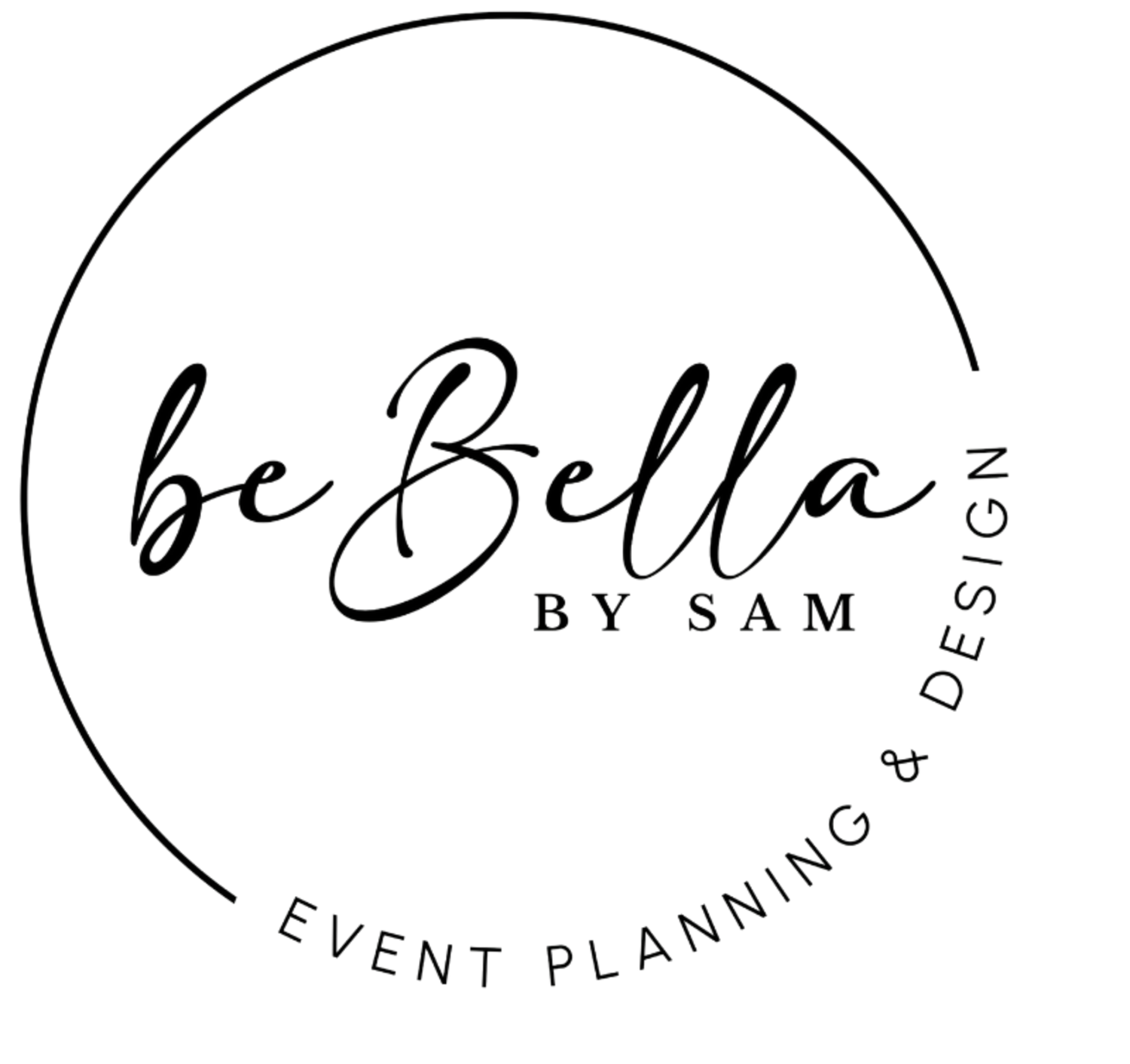 Collection of minimalist black and white circular logo designs with text for branding and event planning.