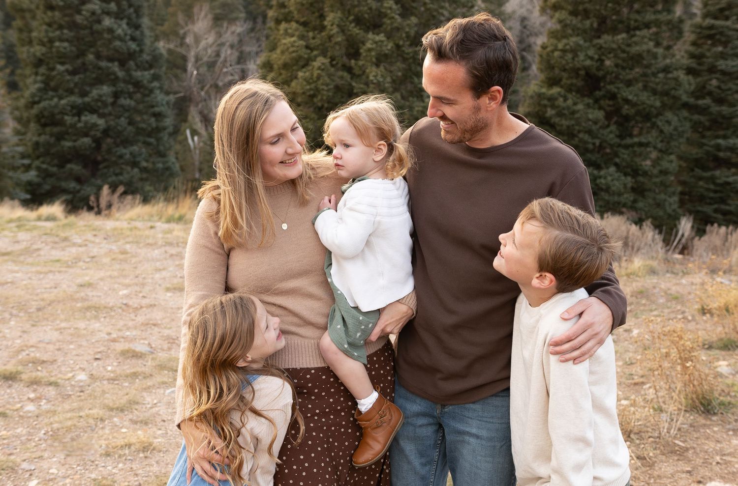 Photo of a young family with three children