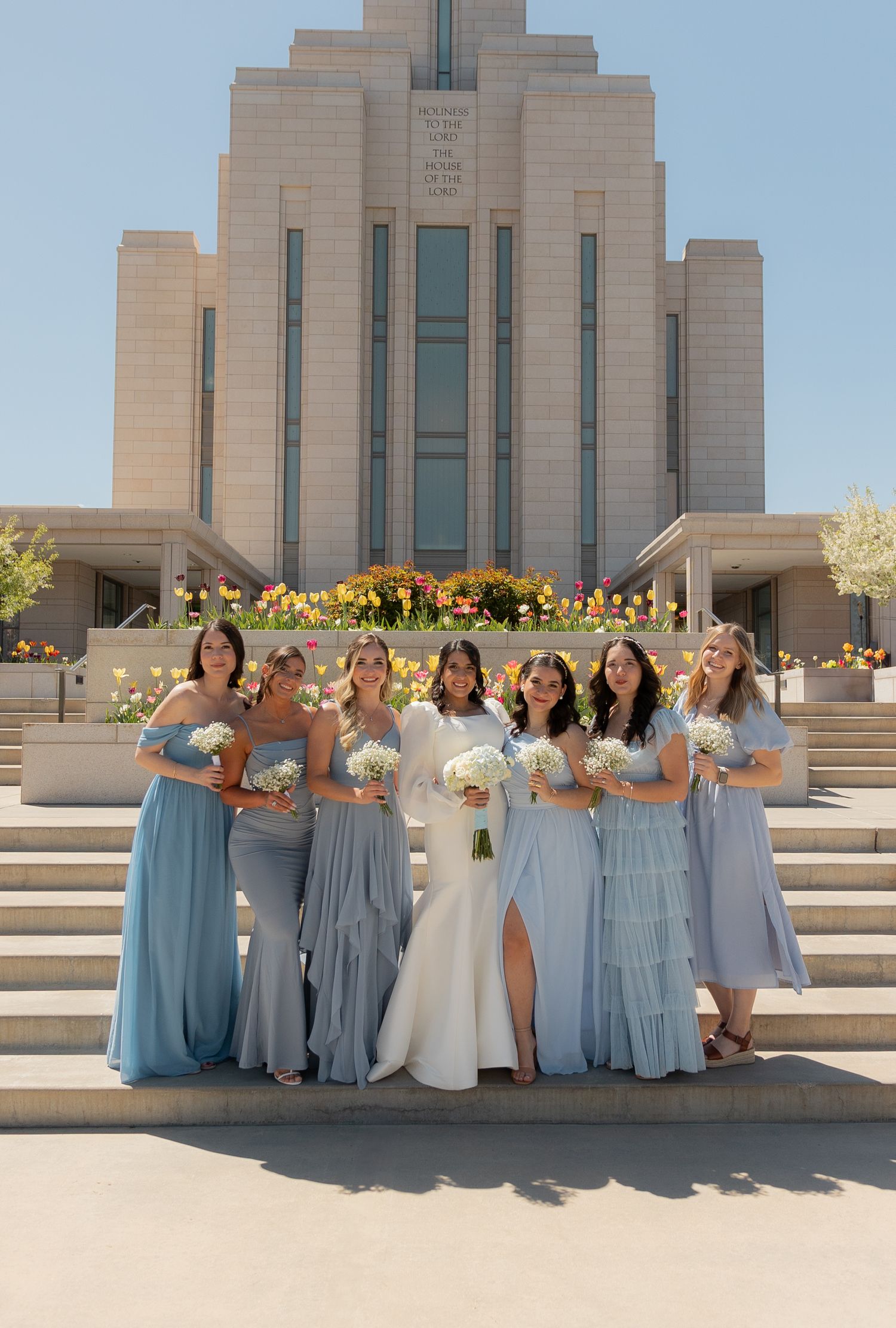 A bride and her bridesmaids