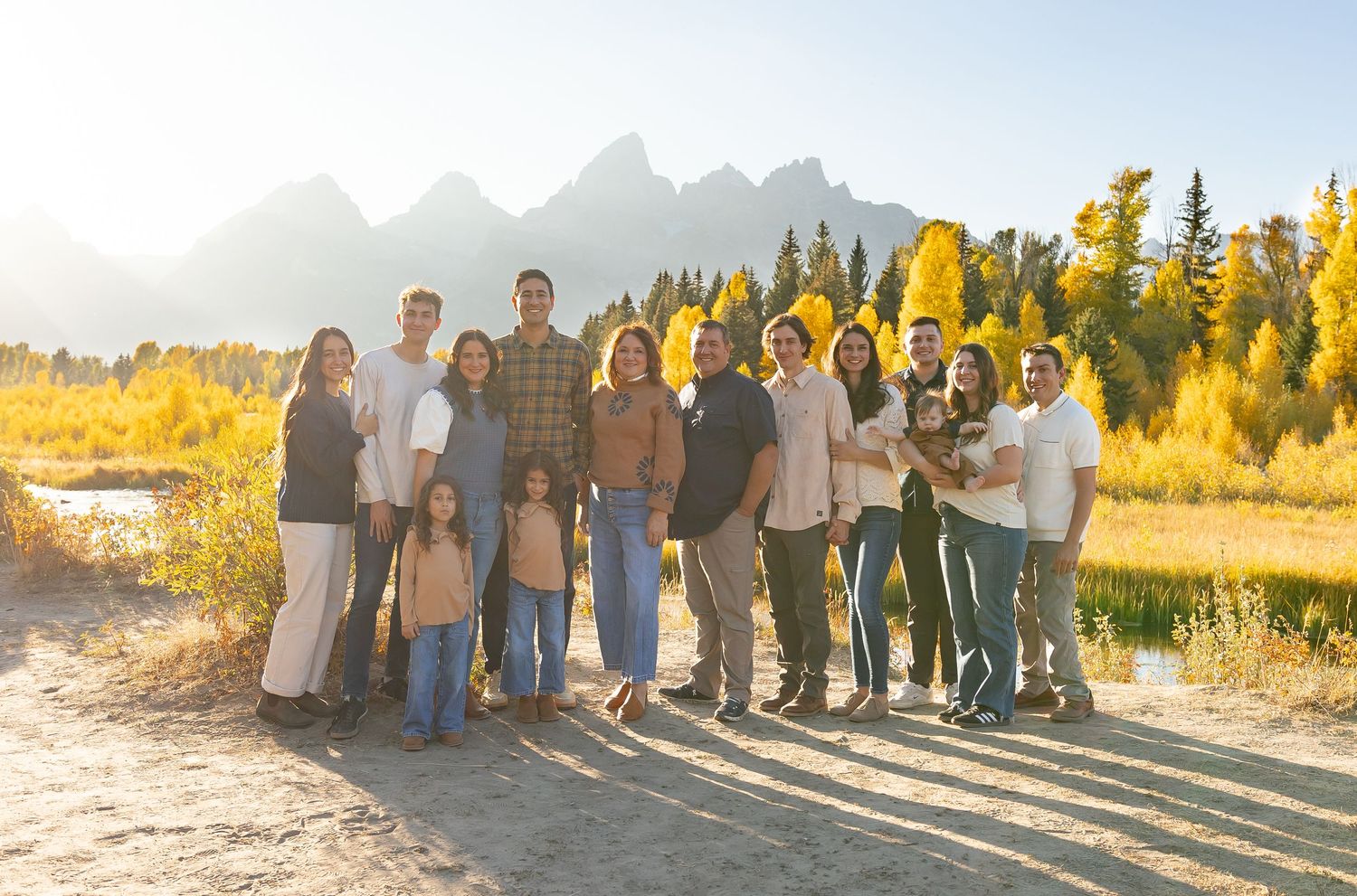 Extended family photo at Grand Teton National Park