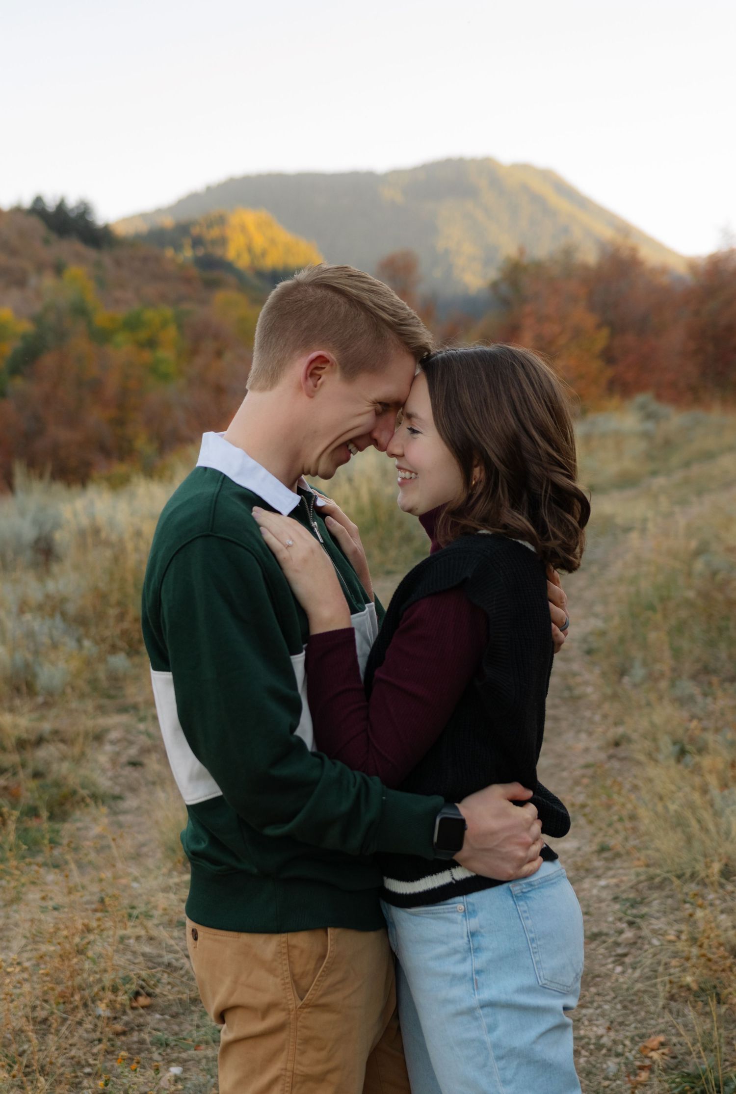 A couple standing close together