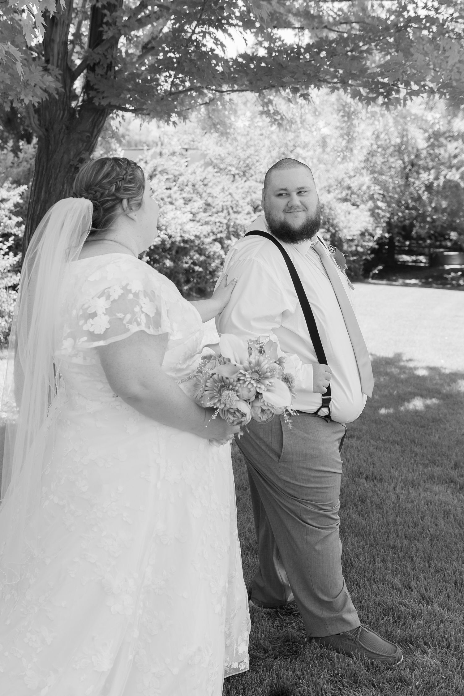 A groom's first look at his bride