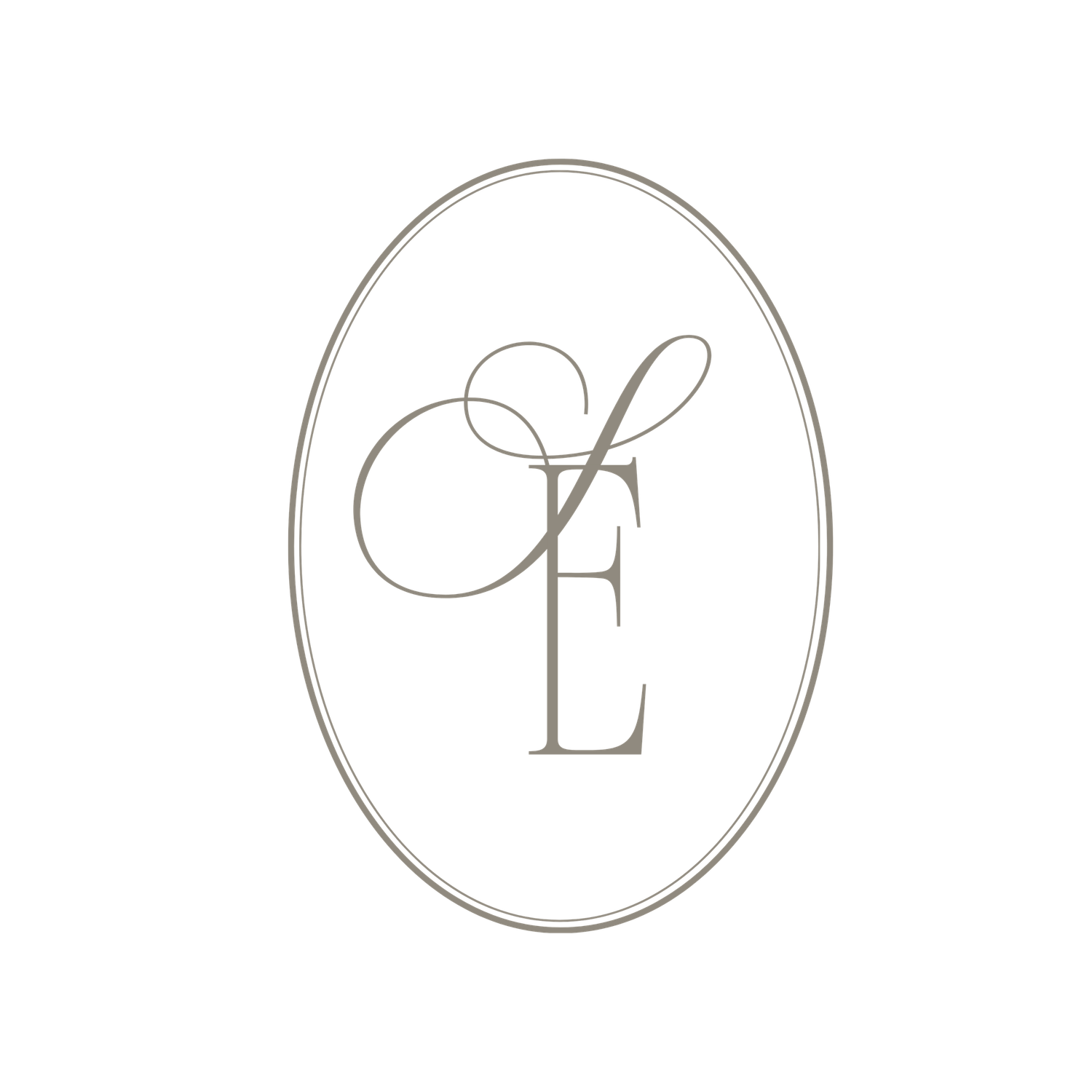 Four minimalist circles with decorative letter designs in a light gray color scheme soulful escapes co seniors weddings