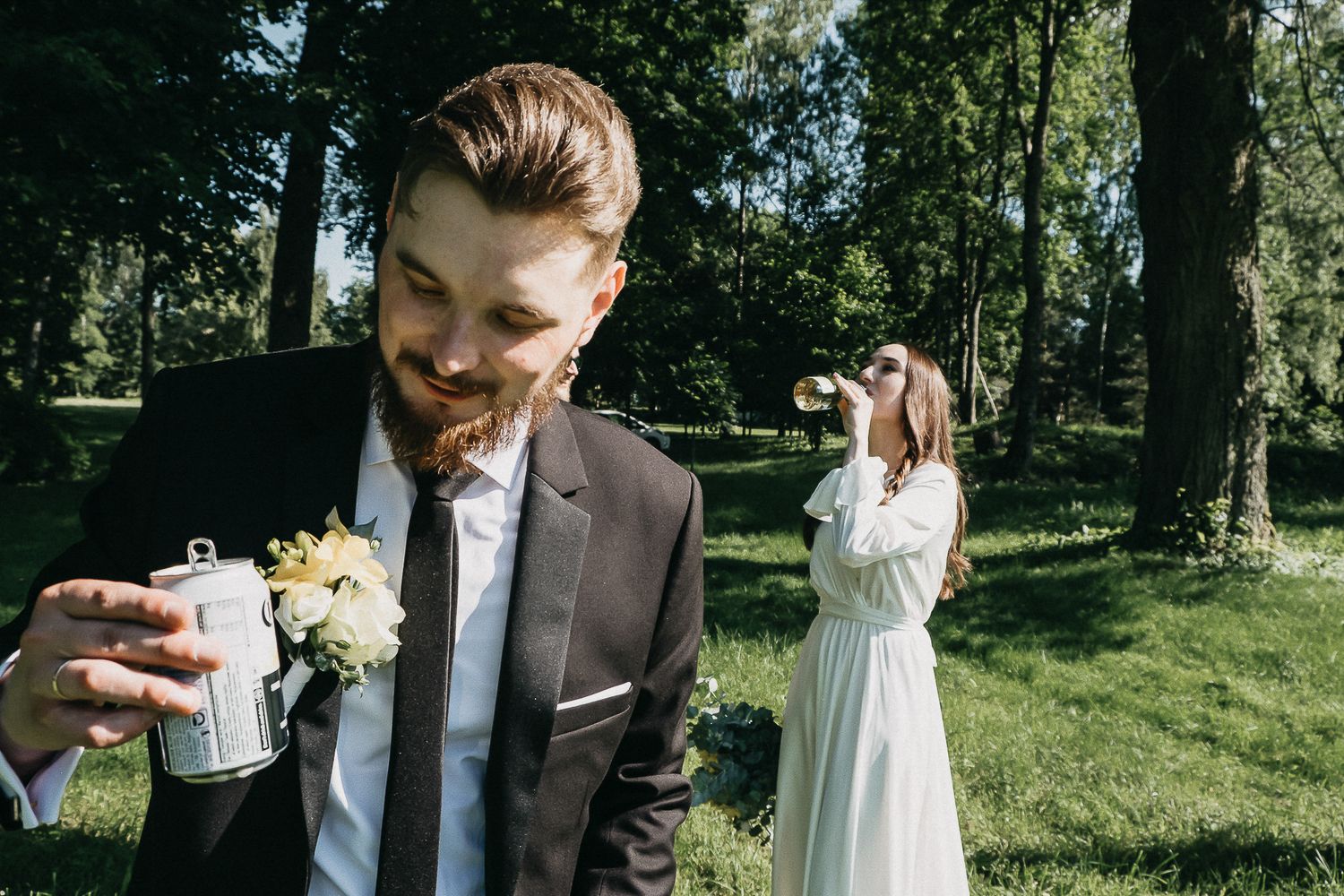 Jaunikio portretas vestuvių dieną