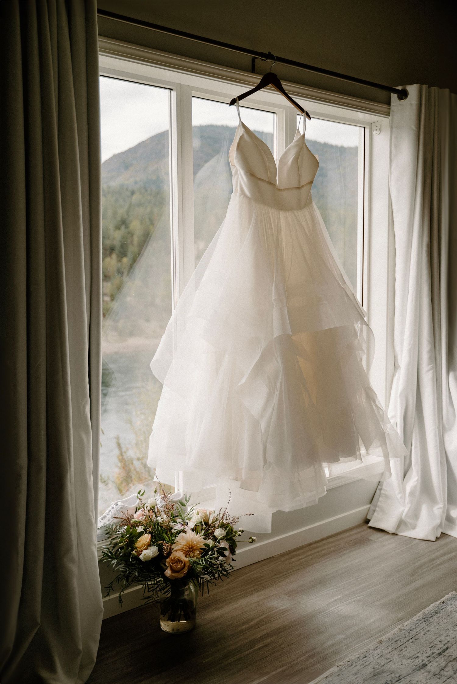 Gorgeous Wedding dress in window Alberta bride