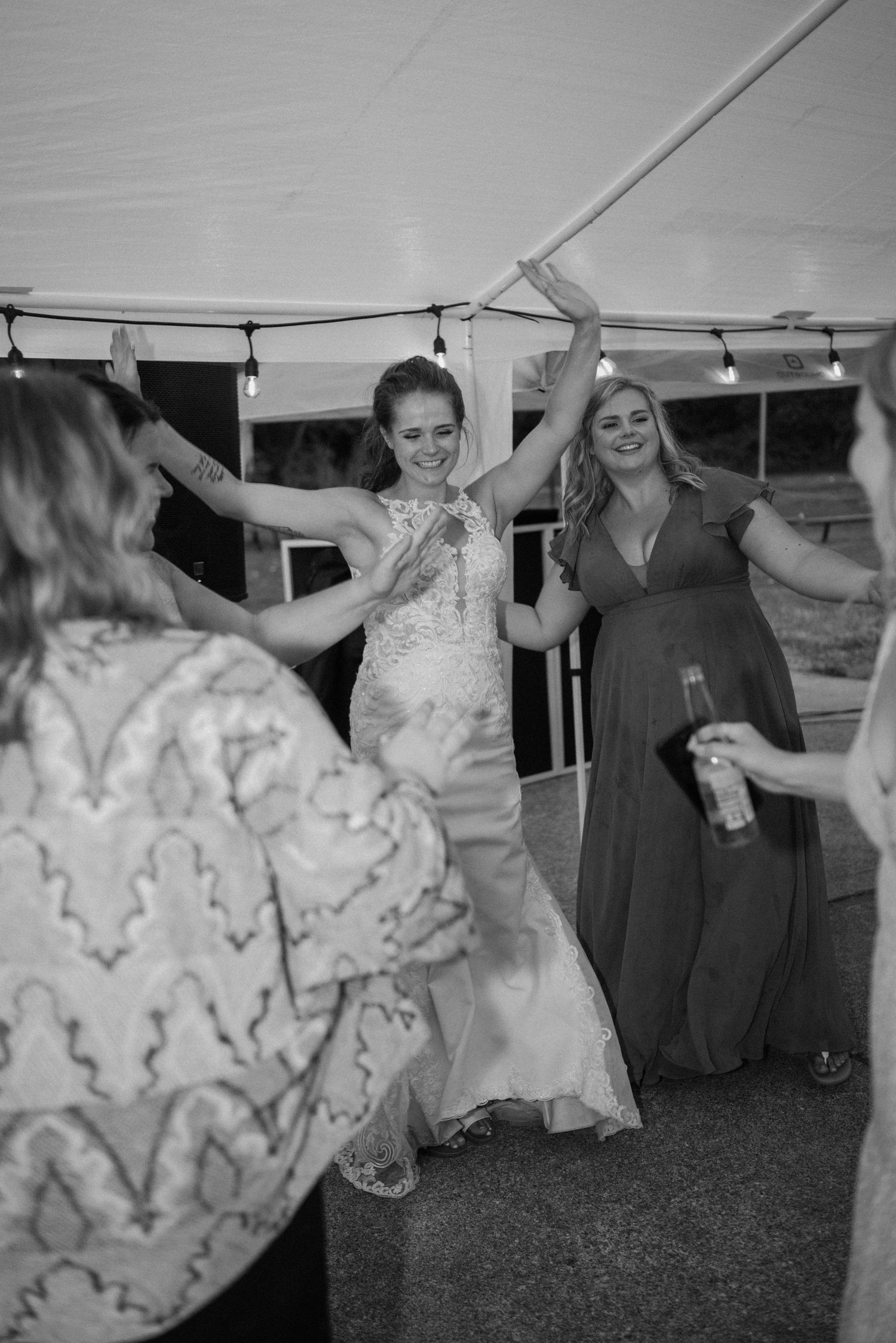 Bride breaking it down on the dance floor