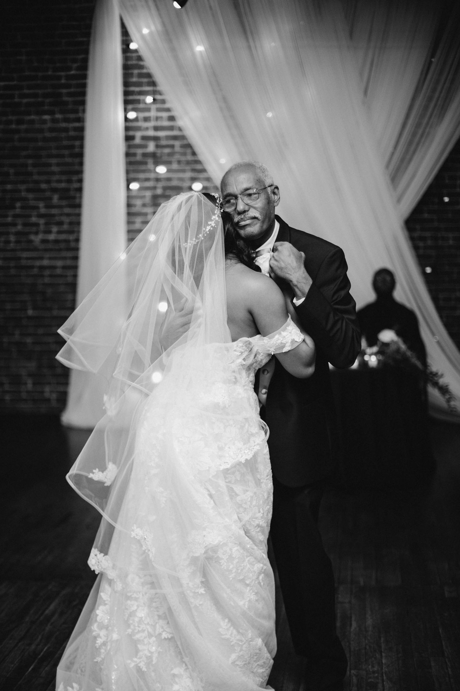 Father and Daughter during their first dance on the wedding day