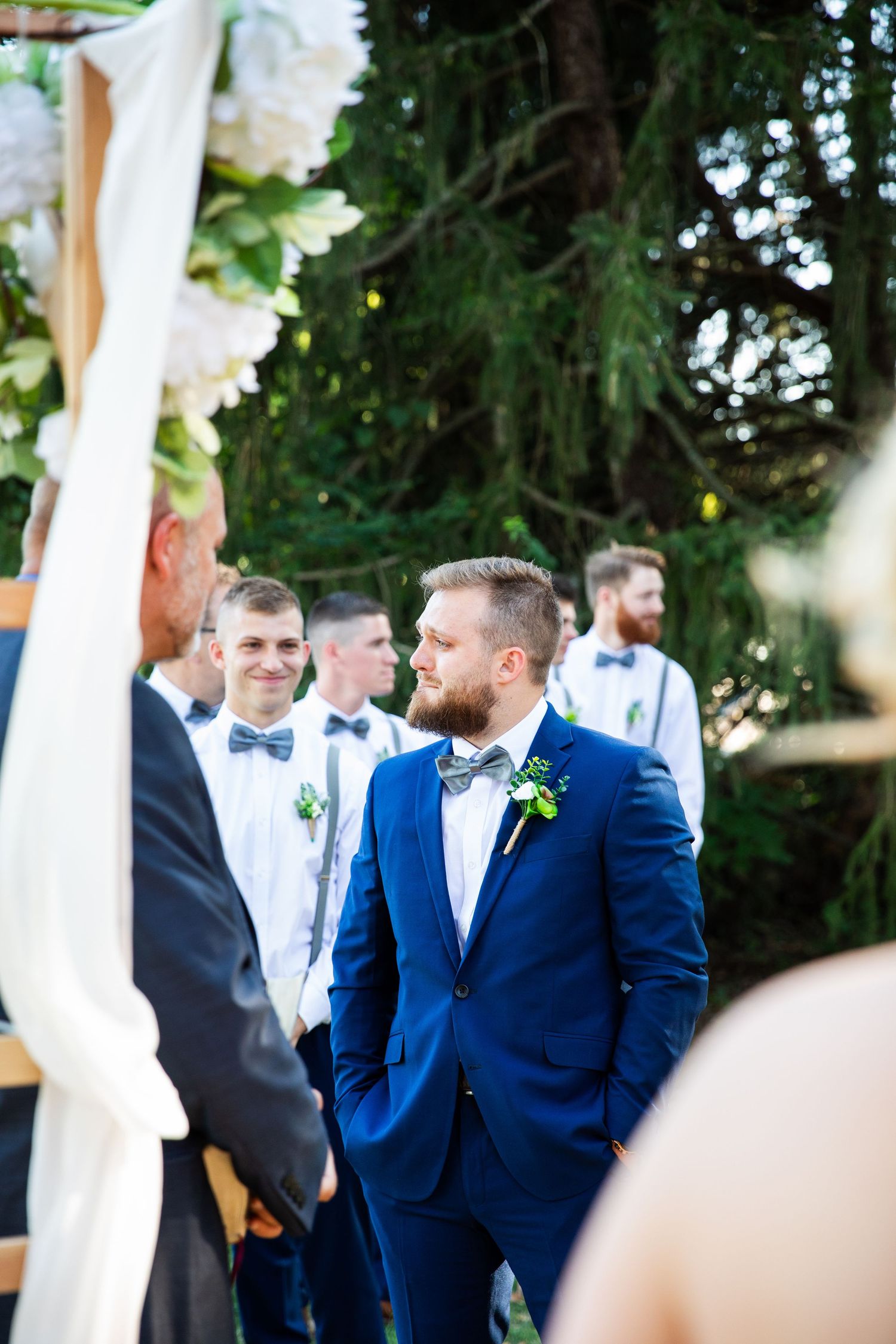 That first look that brings tears to the groom's eyes.
