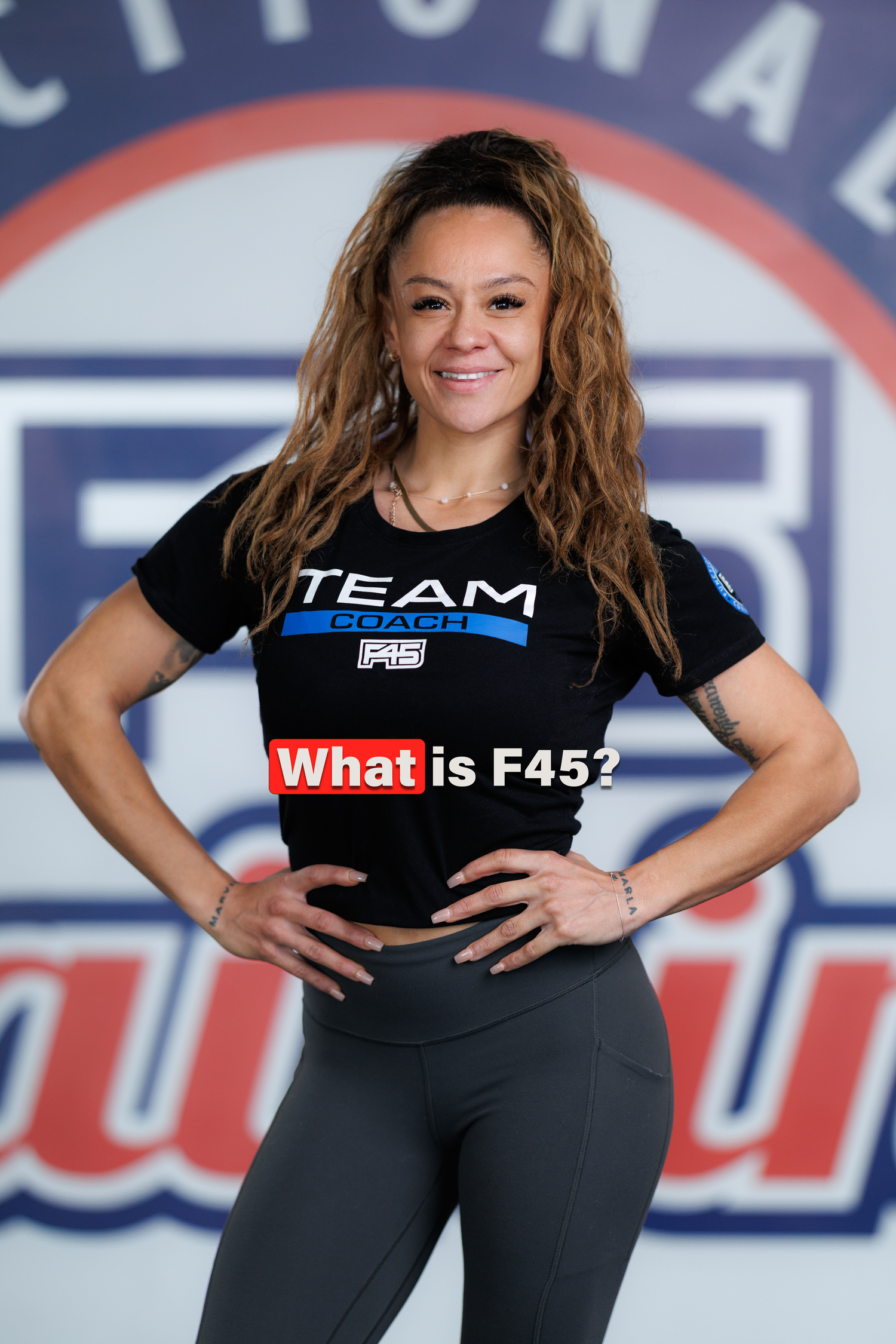 Athletic person in black 