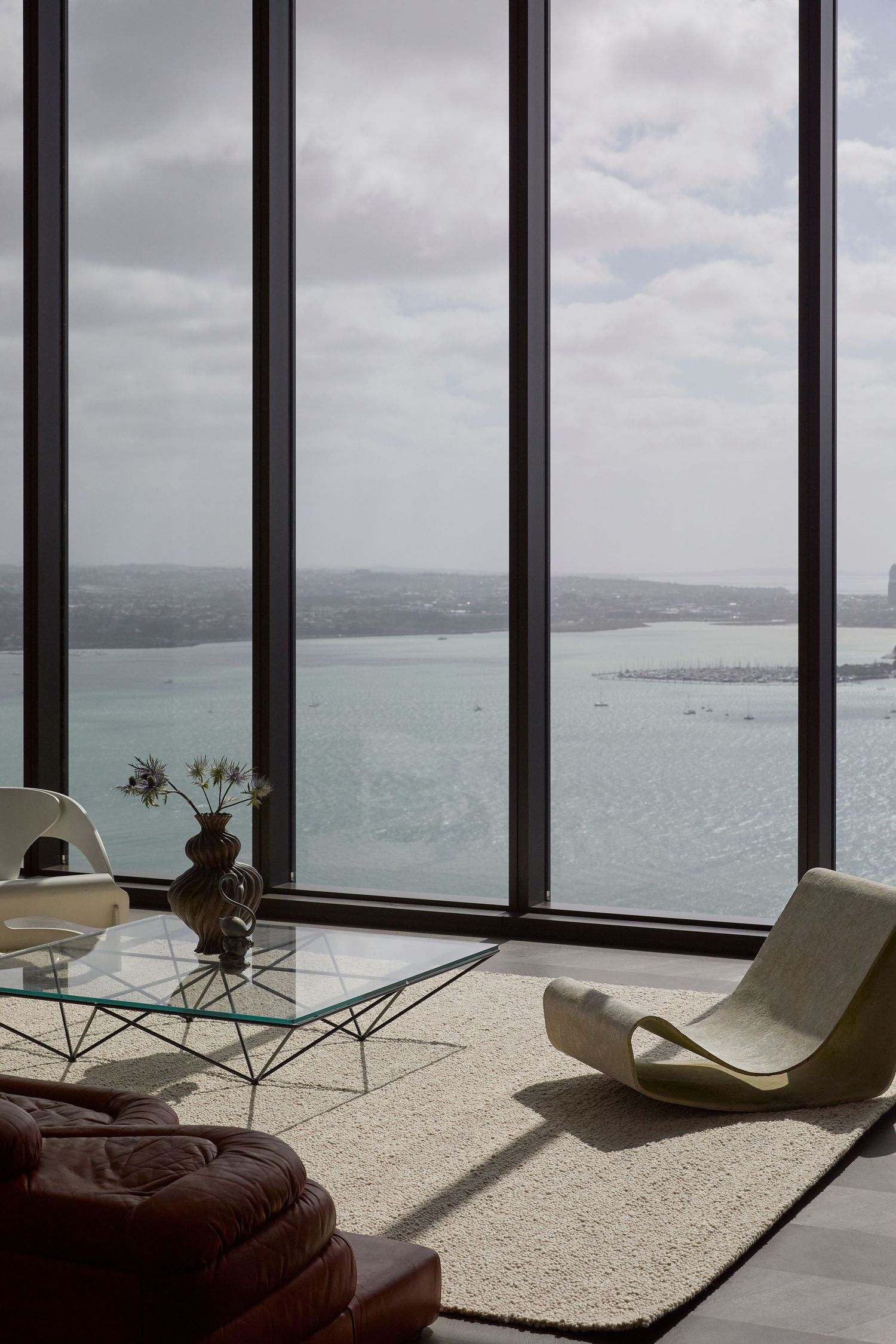 Penthouse view with long windows