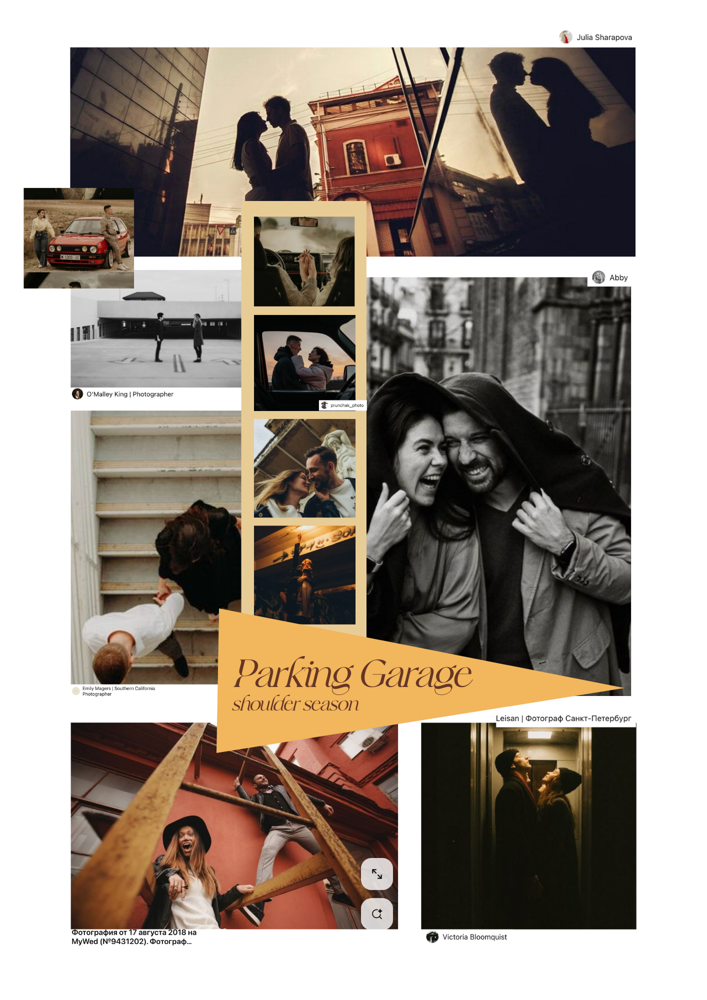 Bold couple photography in urban parking garage with cinematic shadows, movement, and raw emotion.
