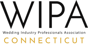WIPA Connecticut Wedding Industry Professionals Association logo in black and gold typography.